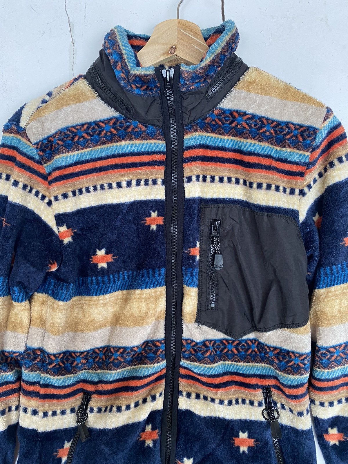Japanese Brand Native Navajo Fleece Deep Pile Retro Jacket Size US S / EU 44-46 / 1 - 2 Thumbnail