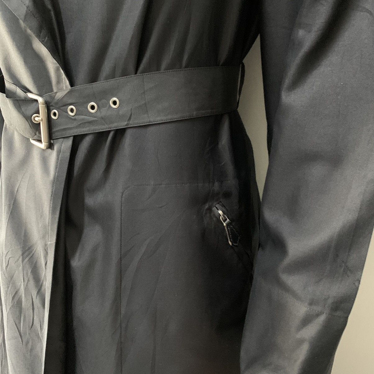 Hermes ARCHIVES🔥 80's Hermes Paris Silk Trench Coat #3931-136 Size M / US 6-8 / IT 42-44 - 3 Thumbnail