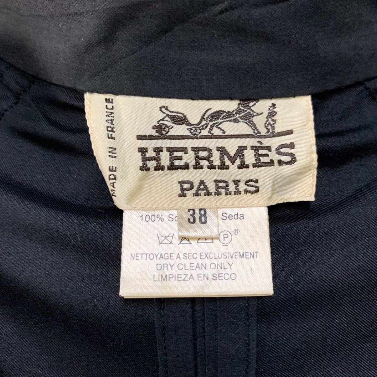 Hermes ARCHIVES🔥 80's Hermes Paris Silk Trench Coat #3931-136 Size M / US 6-8 / IT 42-44 - 11 Thumbnail