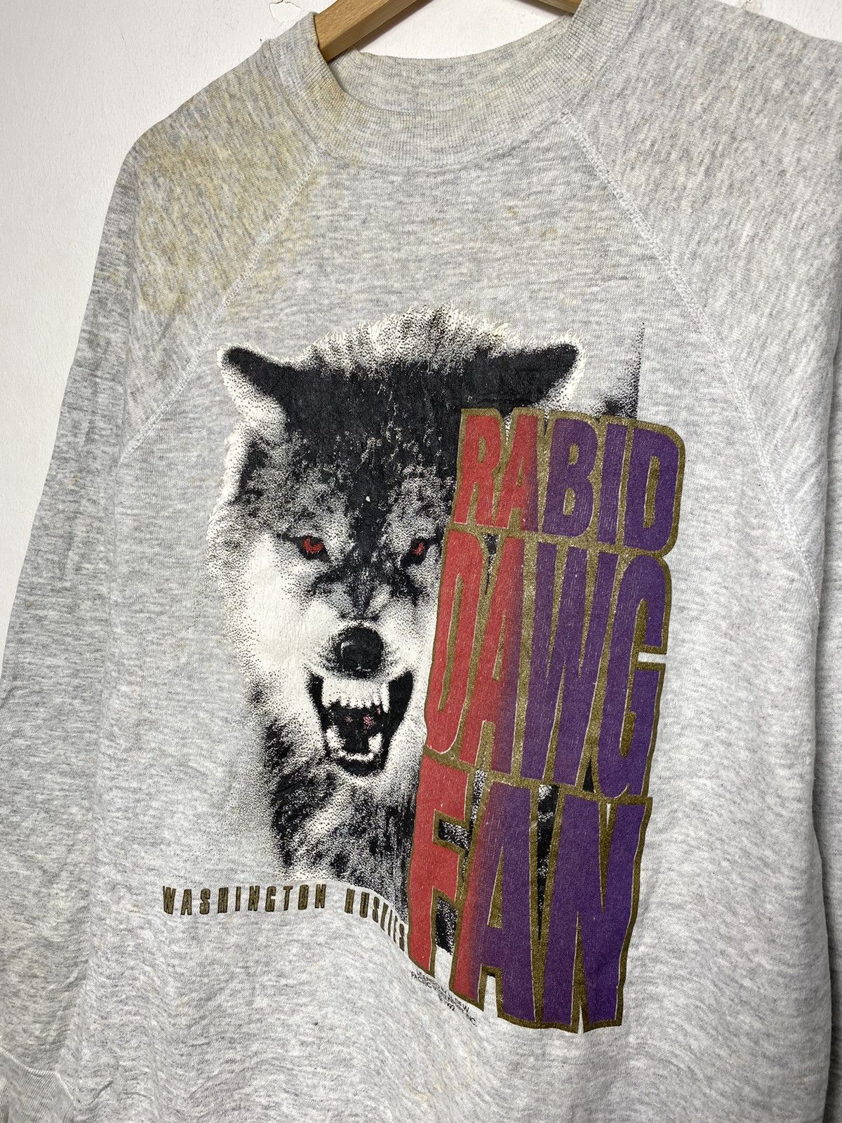 Japanese Brand Vintage Washington Huskies Wolf Crewneck Size US L / EU 52-54 / 3 - 3 Thumbnail