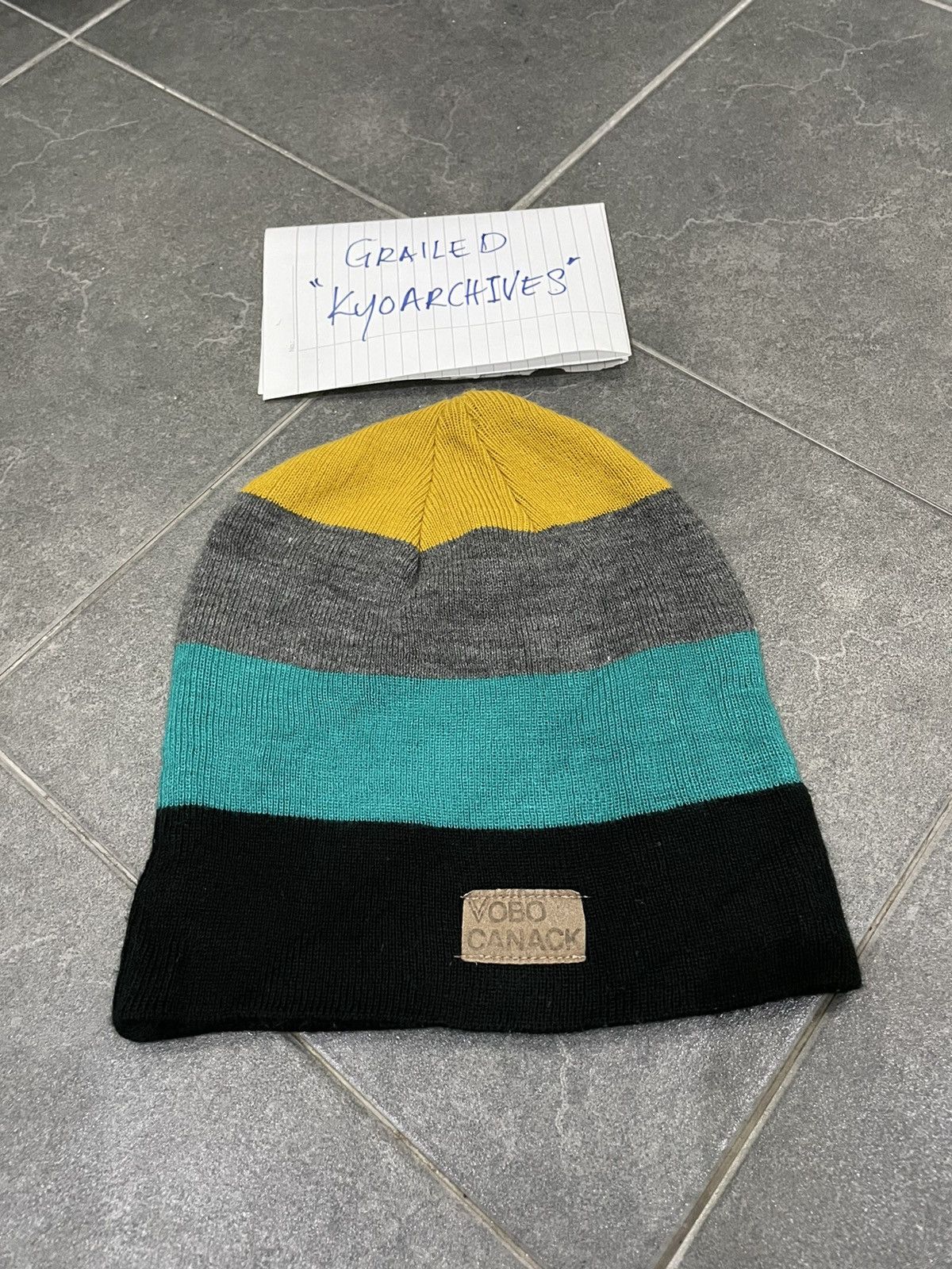 Japanese Brand VOBO CANNACK STRIPE BEANIE Size ONE SIZE - 1 Thumbnail