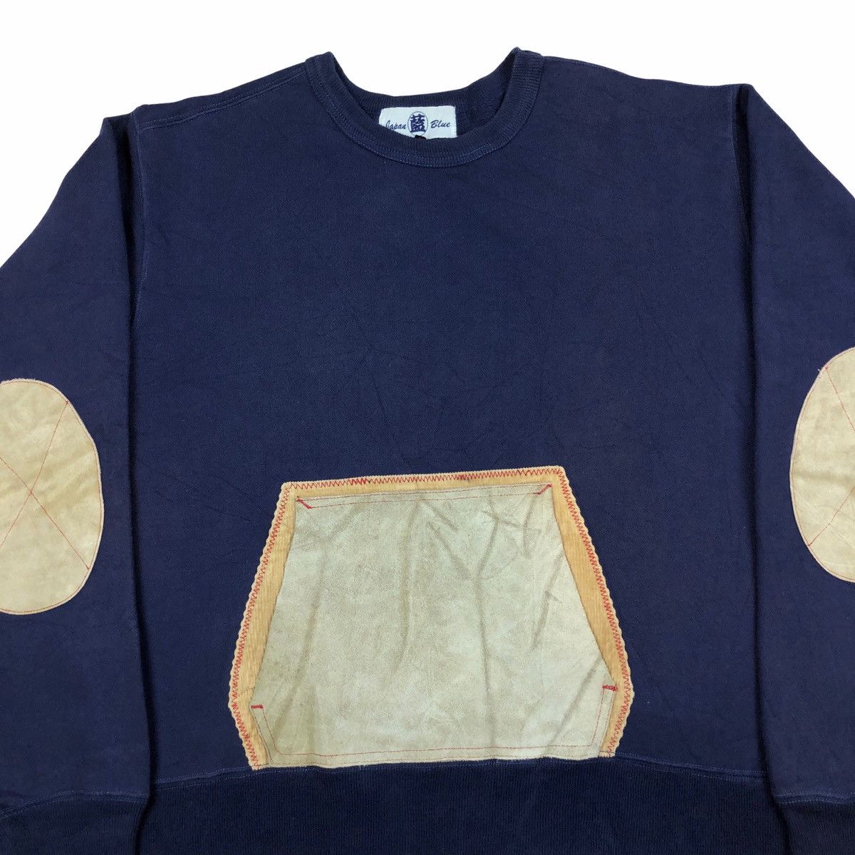 Japan Blue × Japanese Brand Japan Blue Elbow Patch Sweatshirt Size US M / EU 48-50 / 2 - 2 Thumbnail