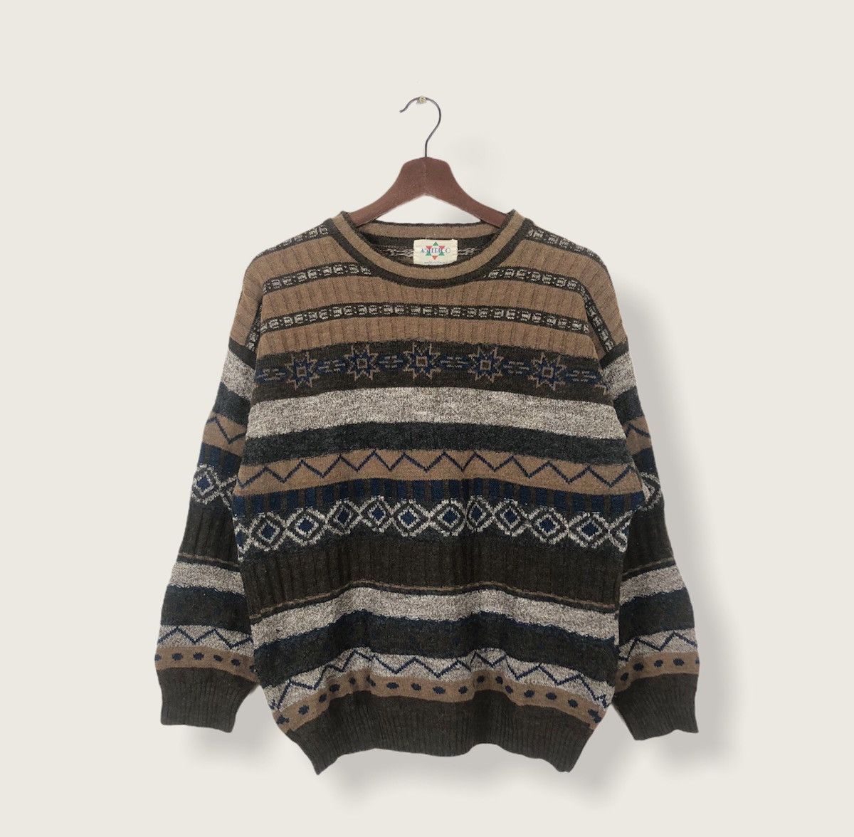 Vintage Vintage Asterico Made in Italy Knitted Sweatshirt Size US M / EU 48-50 / 2 - 1 Thumbnail
