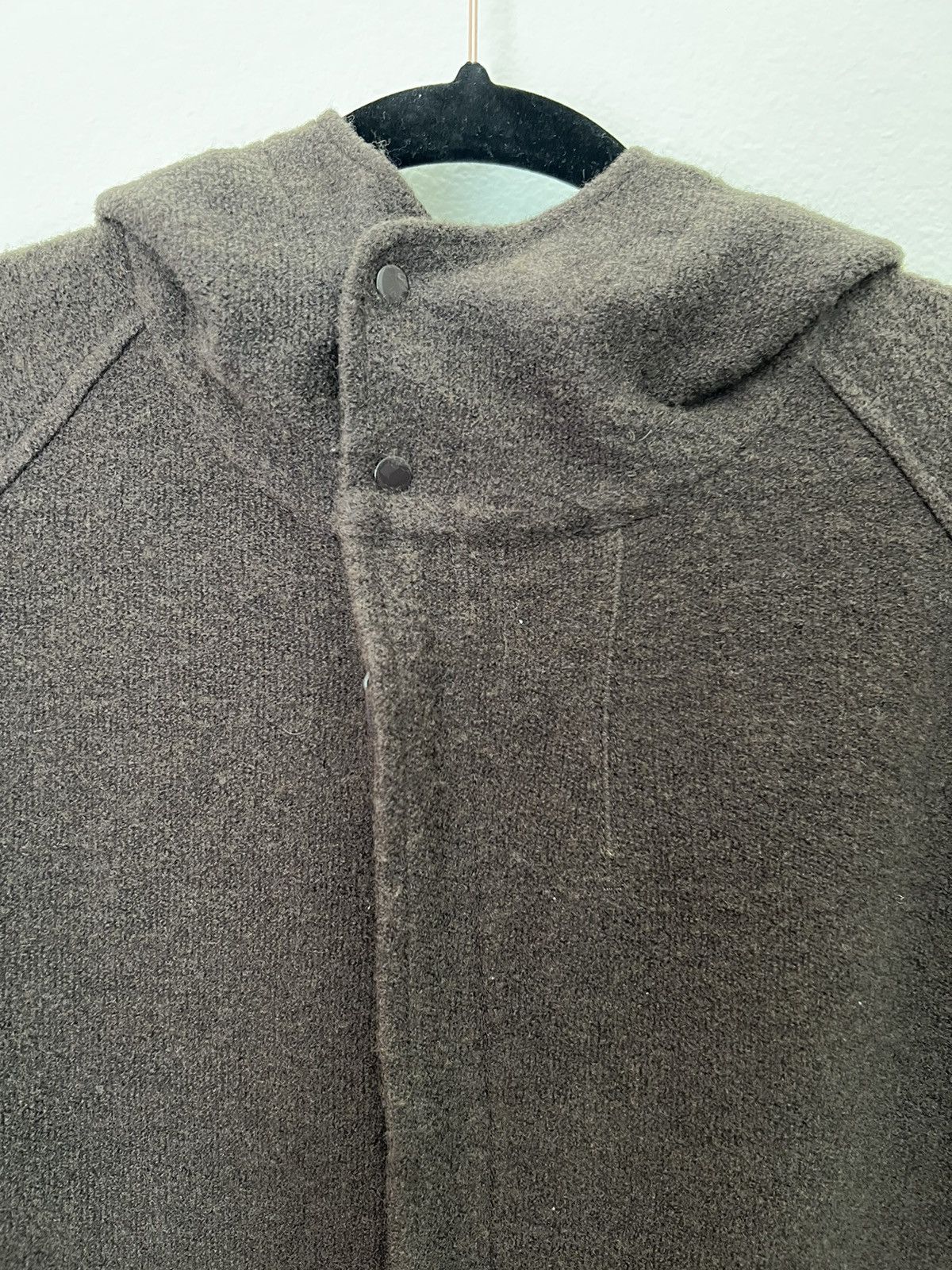 Stone Island Brown wool zip up jacket hoodie