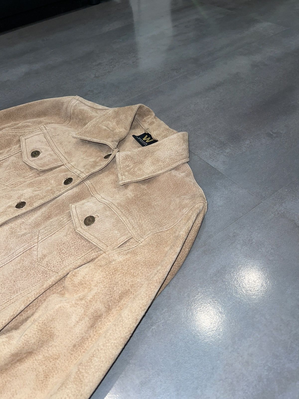 Other Womans Wardrobe Beige Leather Jacket Size S / US 4 / IT 40 - 3 Thumbnail
