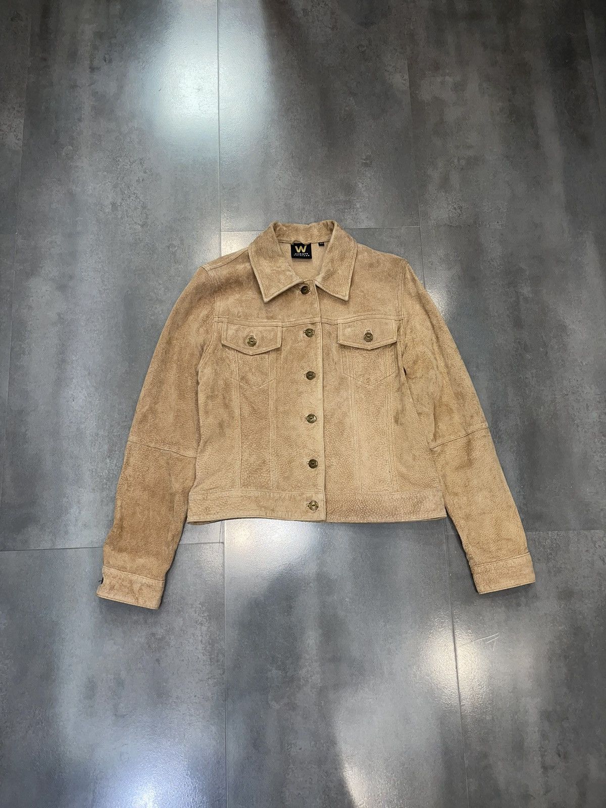 Other Womans Wardrobe Beige Leather Jacket Size S / US 4 / IT 40 - 1 Thumbnail