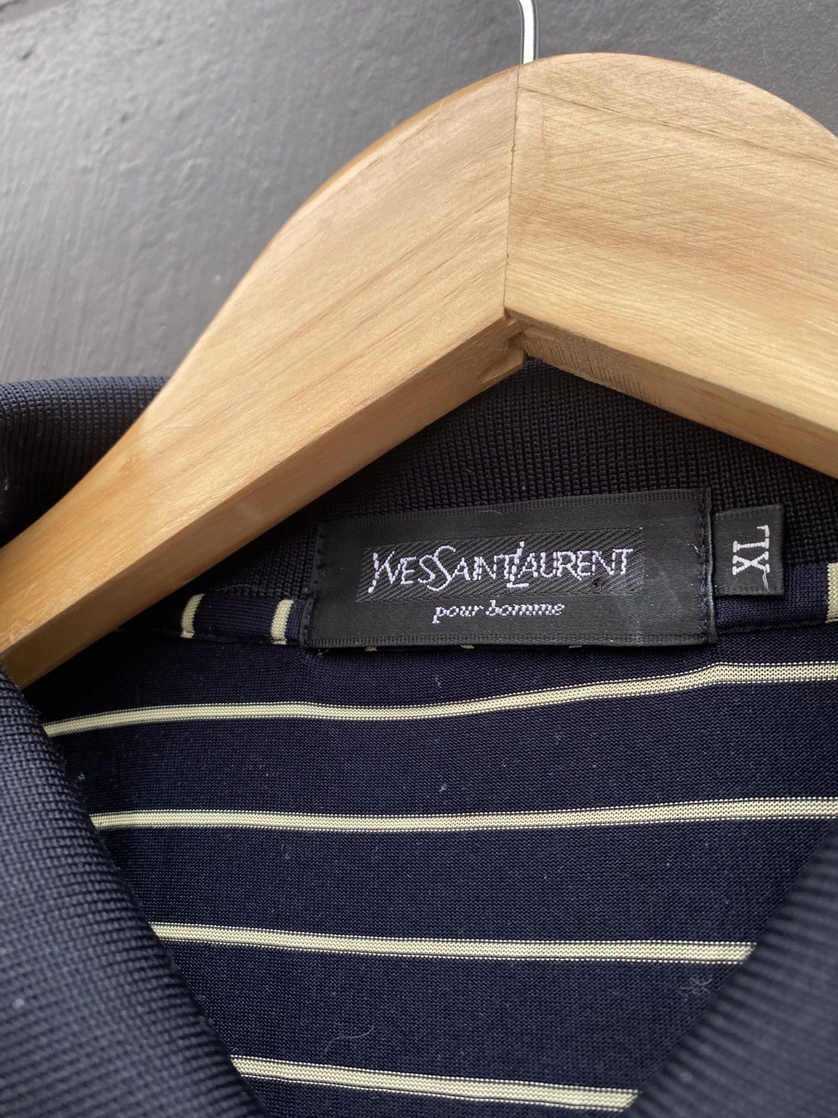 Vintage Vintage Yves saint laurent striped polo t shirt Size US L / EU 52-54 / 3 - 5 Thumbnail