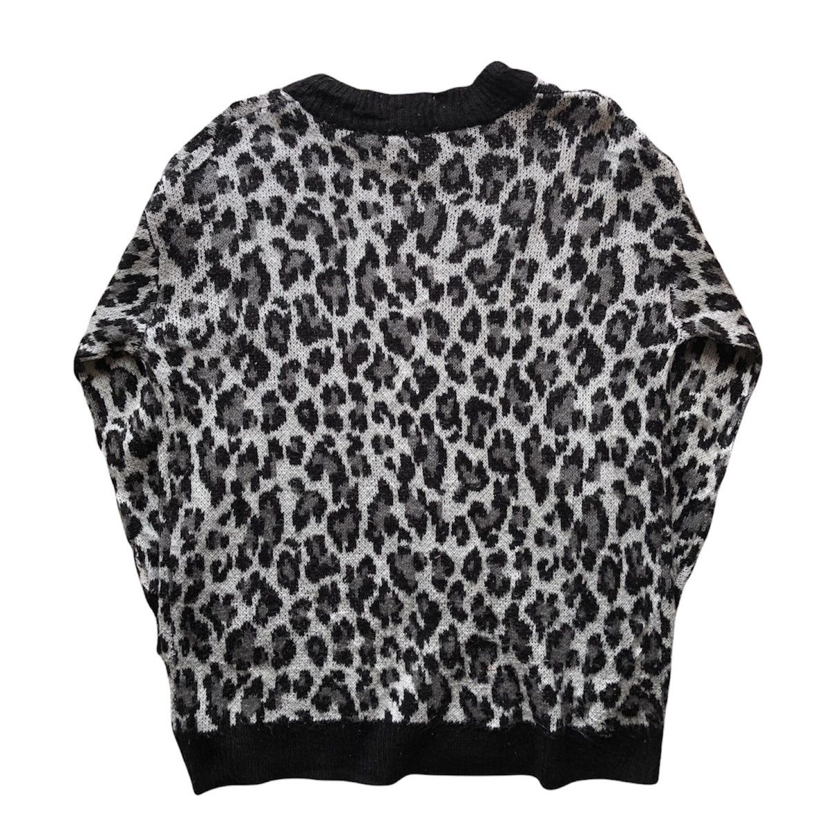 GU Black Leopard Pattern Knit Sweater Pullover by GU Japan Size L / US 10 / IT 46 - 5 Thumbnail