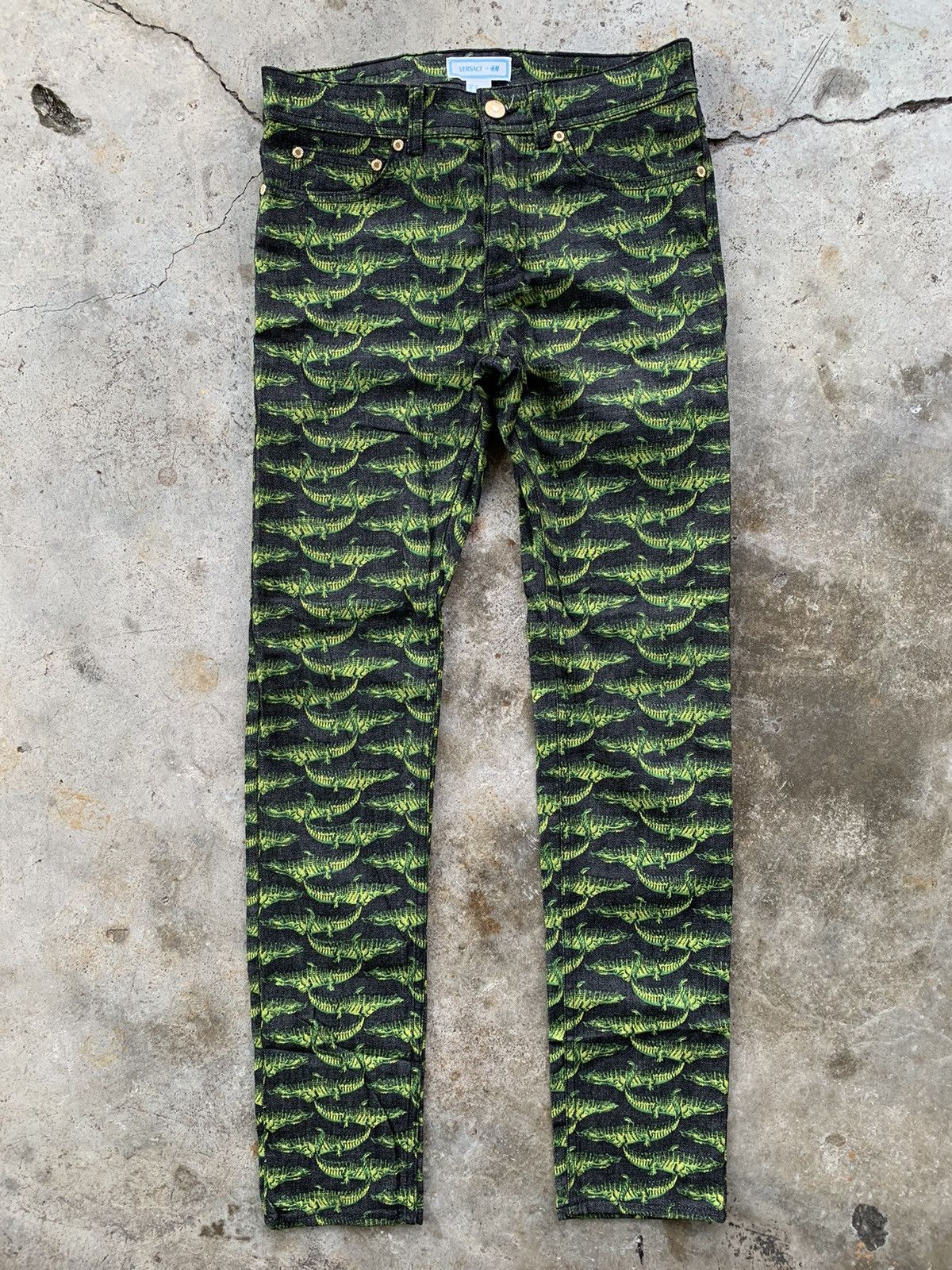 H&M × Versace FW11 Versace X H&M Crocodile All Over Printed Denim Pants Size US 29 - 7 Thumbnail
