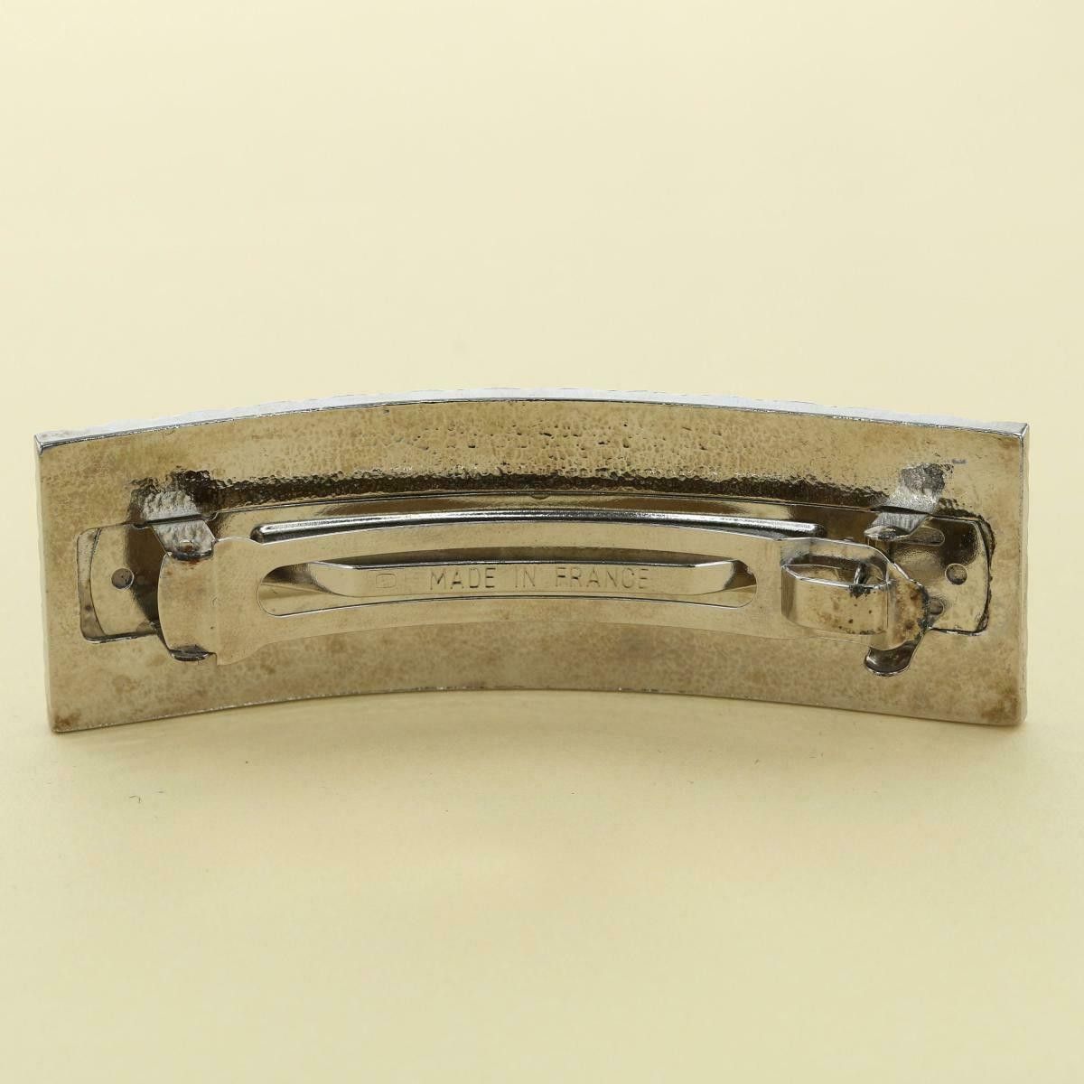 Chanel Chanel CC Logo Quilted Matelasse Barrette Hair Clip Silver Size ONE SIZE - 4 Thumbnail