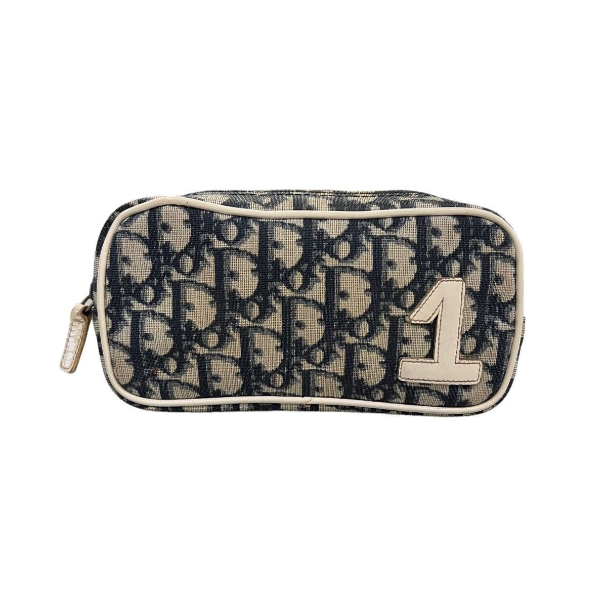 Pre-owned Dior Trotter Monogram Pouch Bag In Blue