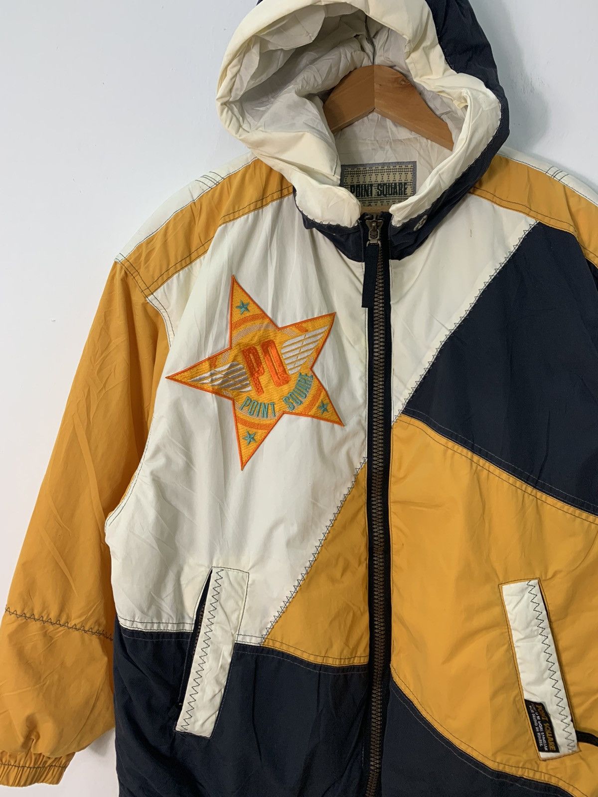 Designer Japan Point Square Puffer Hoodie Jacket Nice Design Anorak Size US L / EU 52-54 / 3 - 3 Thumbnail