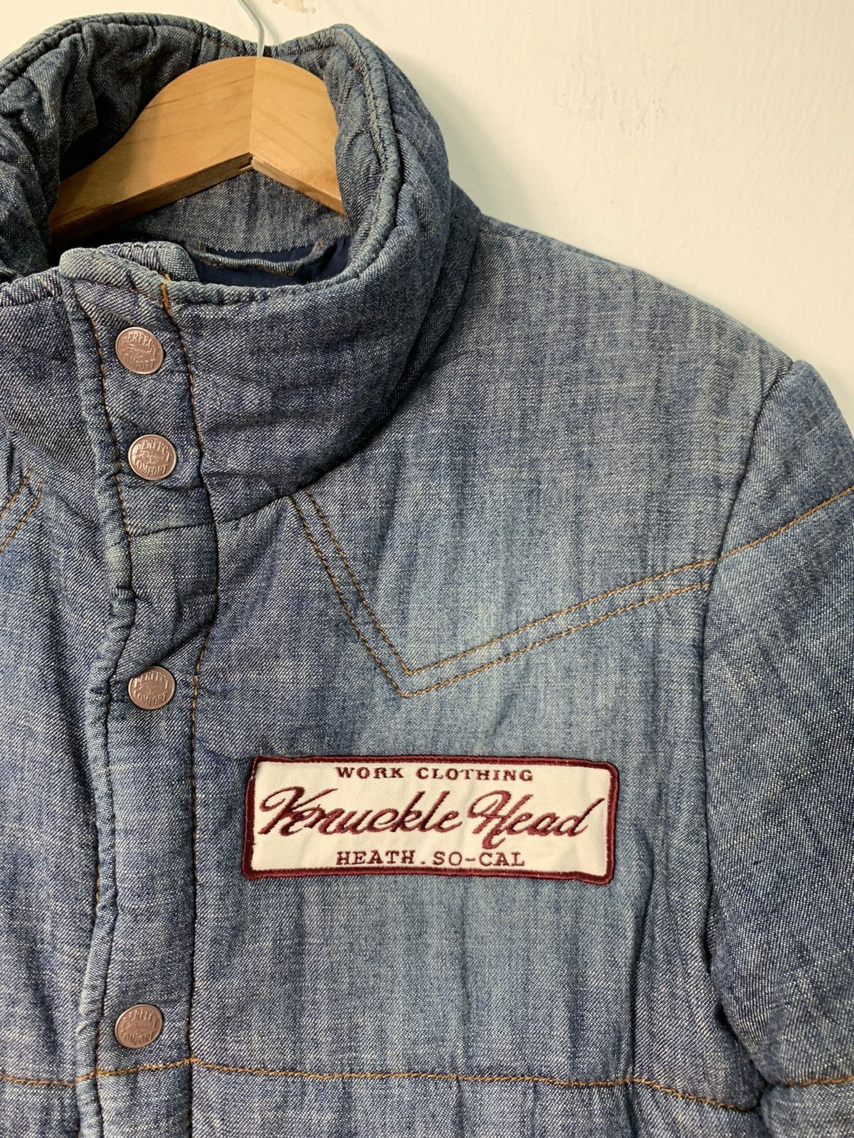 Japanese Brand Knuckle Head Denim Style Puffer Jacket Motor Harley Davidson Size US M / EU 48-50 / 2 - 3 Thumbnail