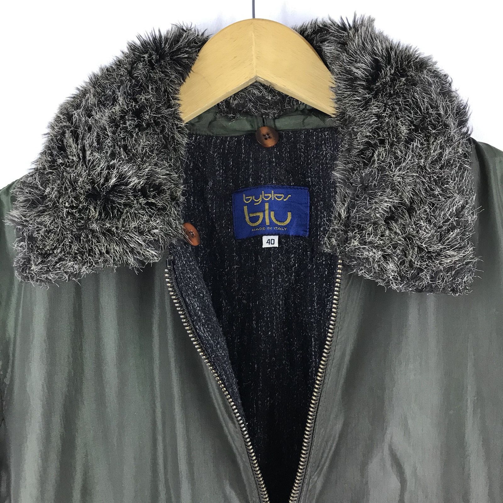 Byblos 💥Vintage Byblos Blu Olive Green Wool Lining Lampo Zipper Size US M / EU 48-50 / 2 - 5 Thumbnail