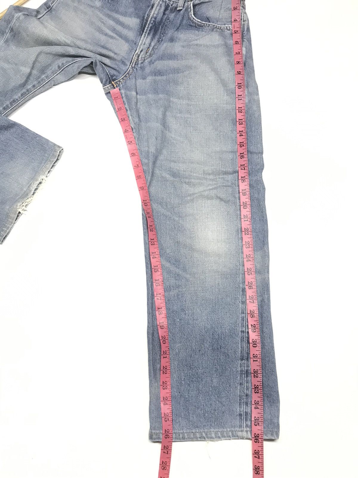 Japanese Brand × Vintage VINTAGE BAGGY SELVEDGE SOMETHING S505 BLUE WASH DISTRESSED Size US 26 / EU 42 - 20 Thumbnail