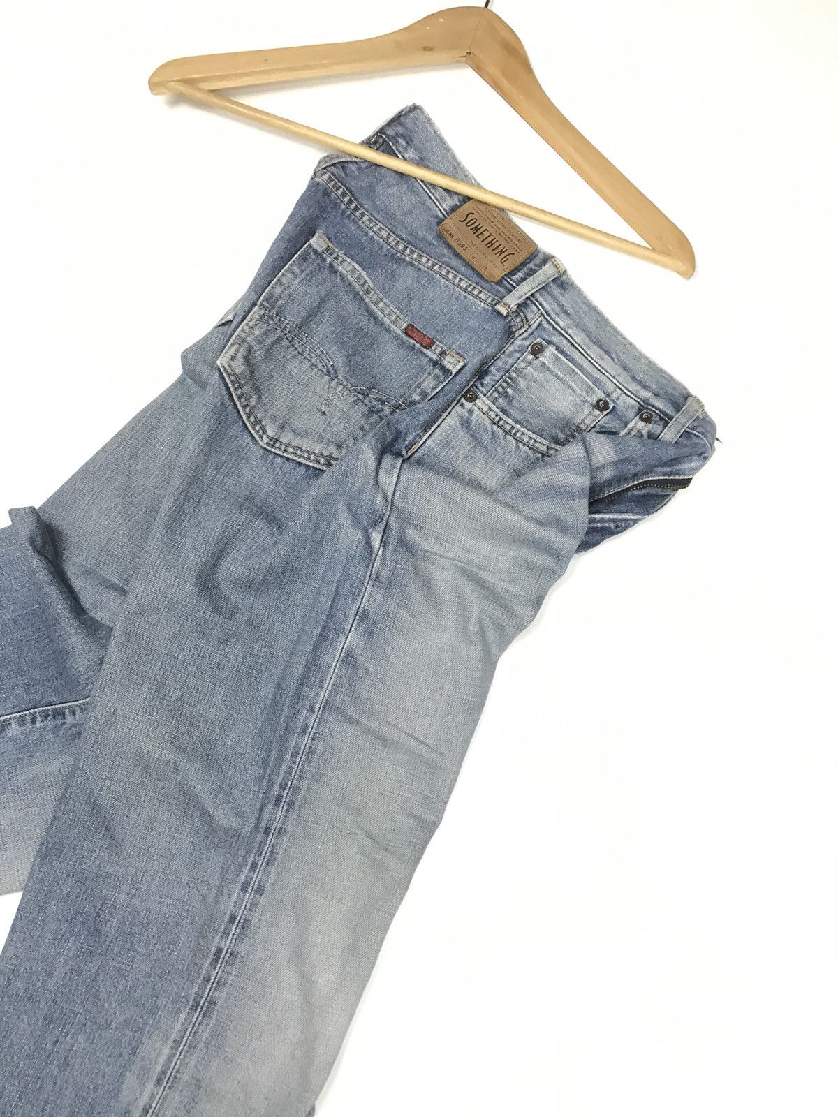 Japanese Brand × Vintage VINTAGE BAGGY SELVEDGE SOMETHING S505 BLUE WASH DISTRESSED Size US 26 / EU 42 - 15 Thumbnail
