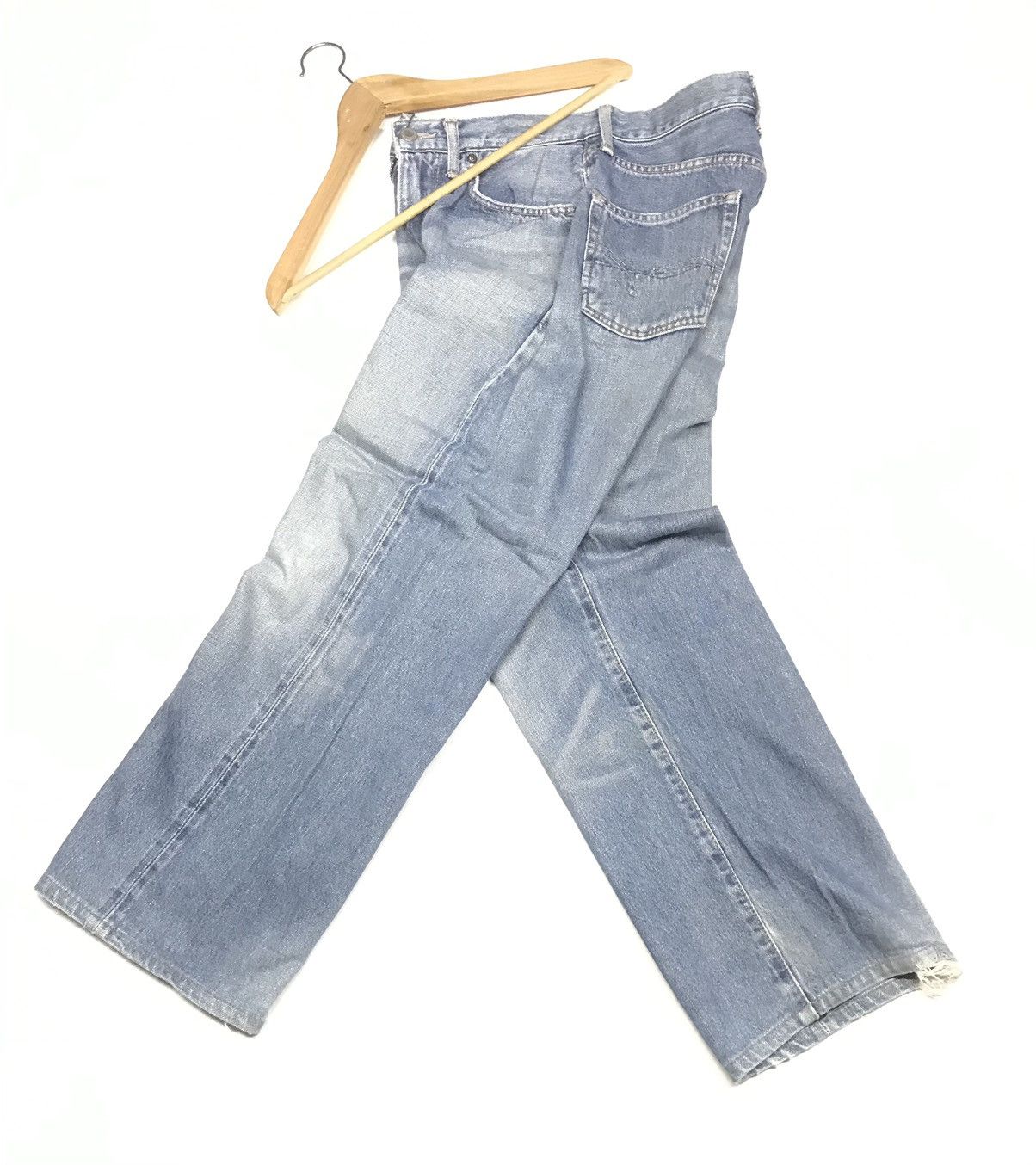 Japanese Brand × Vintage VINTAGE BAGGY SELVEDGE SOMETHING S505 BLUE WASH DISTRESSED Size US 26 / EU 42 - 16 Thumbnail