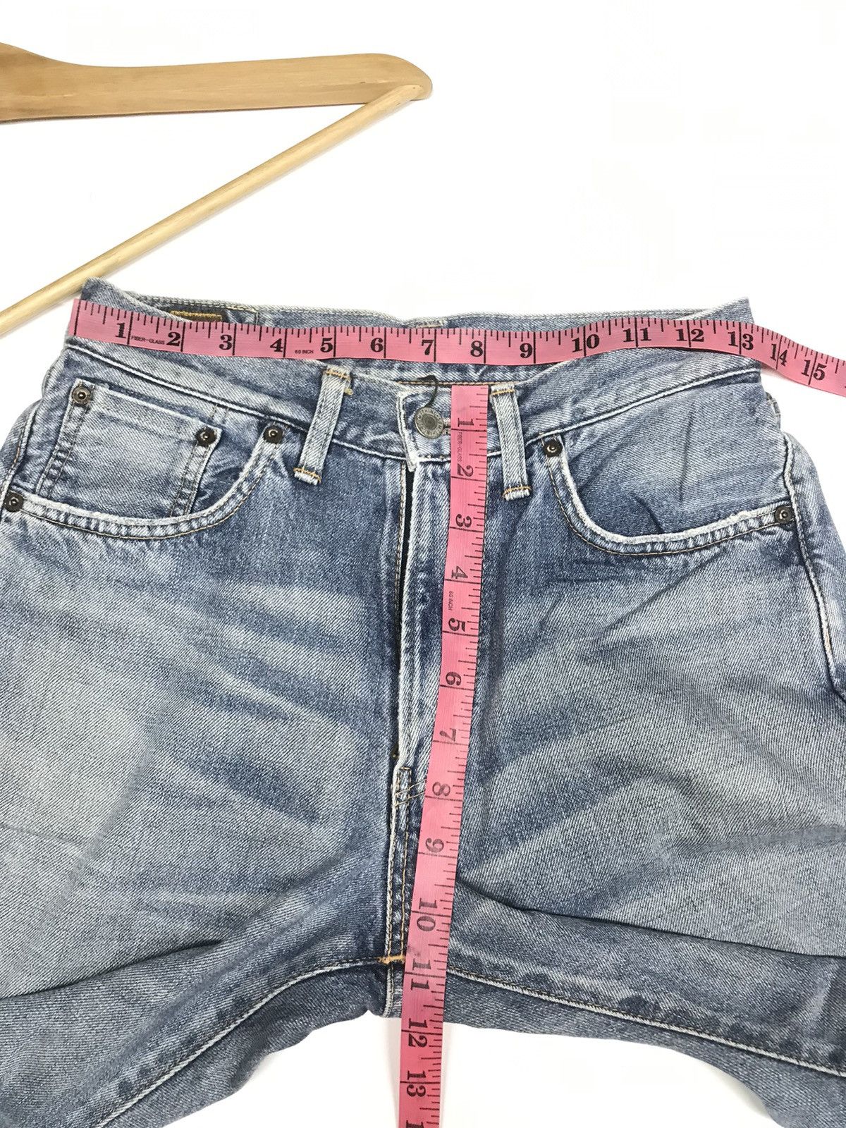 Japanese Brand × Vintage VINTAGE BAGGY SELVEDGE SOMETHING S505 BLUE WASH DISTRESSED Size US 26 / EU 42 - 18 Thumbnail