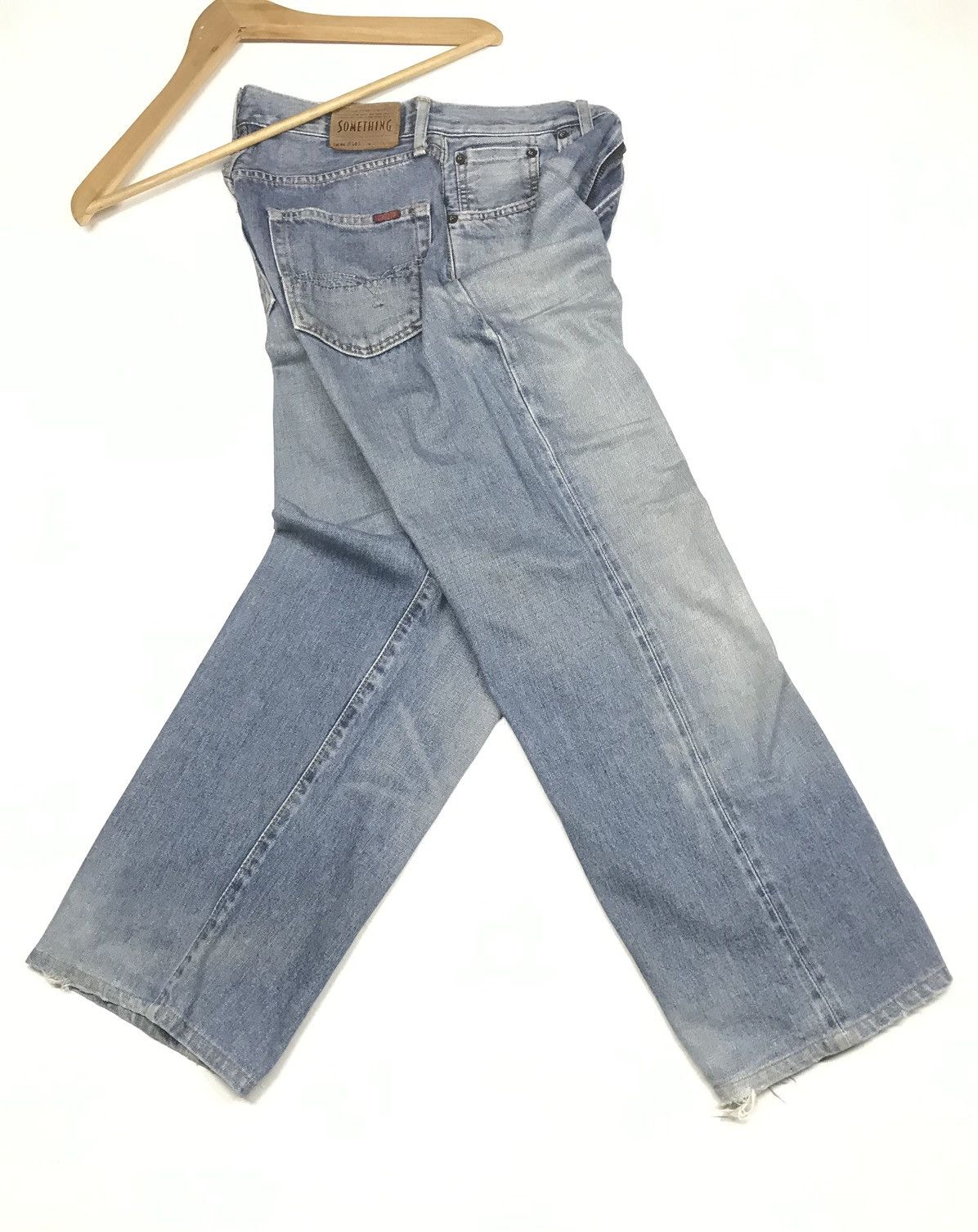 Japanese Brand × Vintage VINTAGE BAGGY SELVEDGE SOMETHING S505 BLUE WASH DISTRESSED Size US 26 / EU 42 - 14 Thumbnail