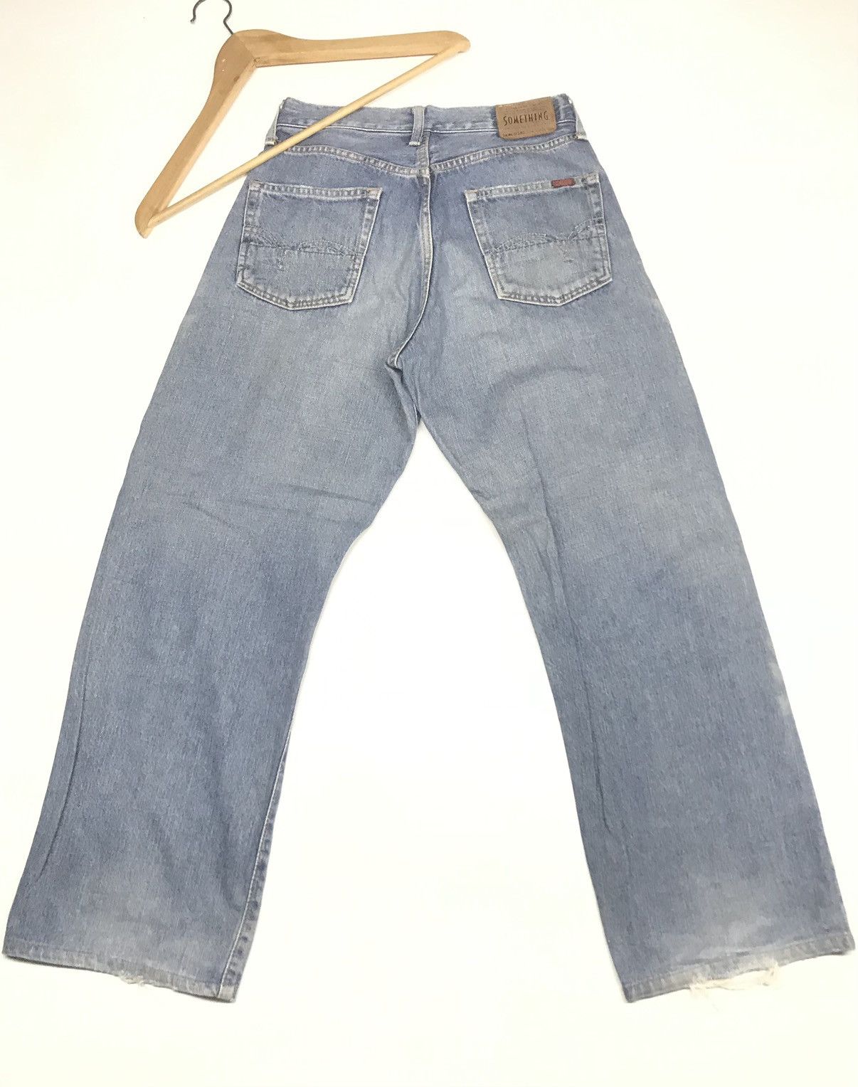 Japanese Brand × Vintage VINTAGE BAGGY SELVEDGE SOMETHING S505 BLUE WASH DISTRESSED Size US 26 / EU 42 - 10 Thumbnail