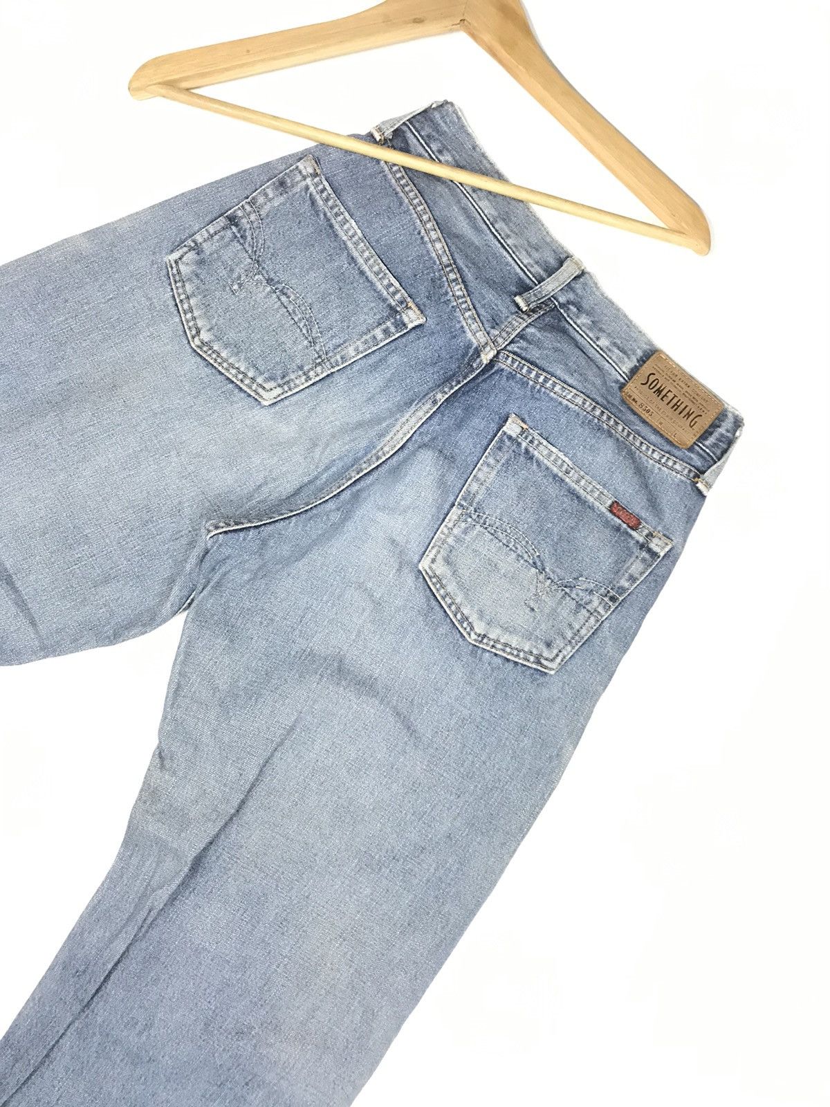Japanese Brand × Vintage VINTAGE BAGGY SELVEDGE SOMETHING S505 BLUE WASH DISTRESSED Size US 26 / EU 42 - 11 Thumbnail