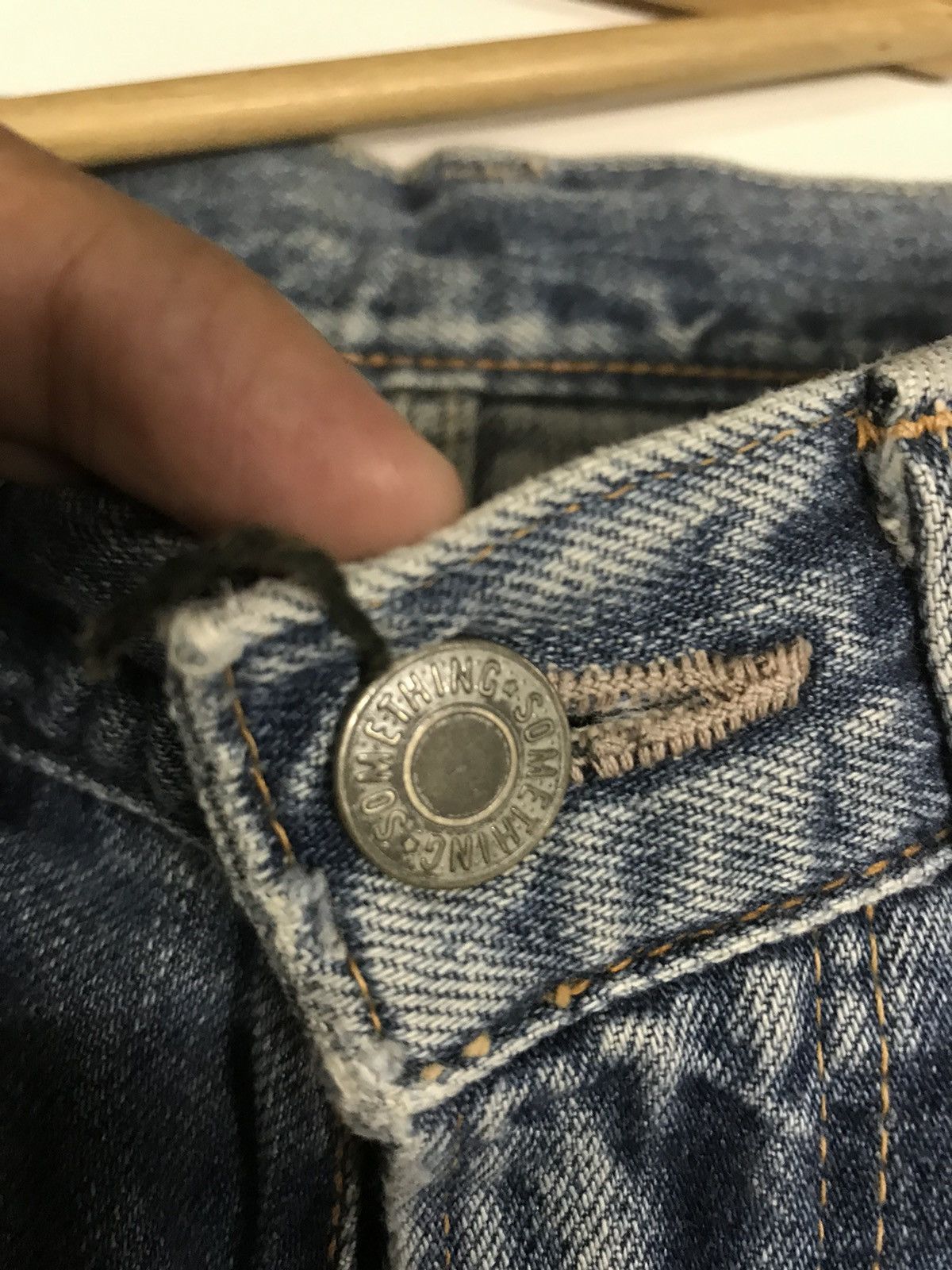 Japanese Brand × Vintage VINTAGE BAGGY SELVEDGE SOMETHING S505 BLUE WASH DISTRESSED Size US 26 / EU 42 - 4 Thumbnail