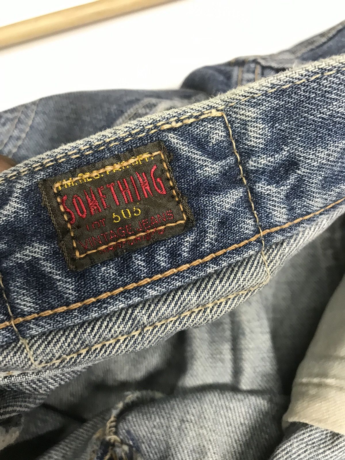 Japanese Brand × Vintage VINTAGE BAGGY SELVEDGE SOMETHING S505 BLUE WASH DISTRESSED Size US 26 / EU 42 - 9 Thumbnail