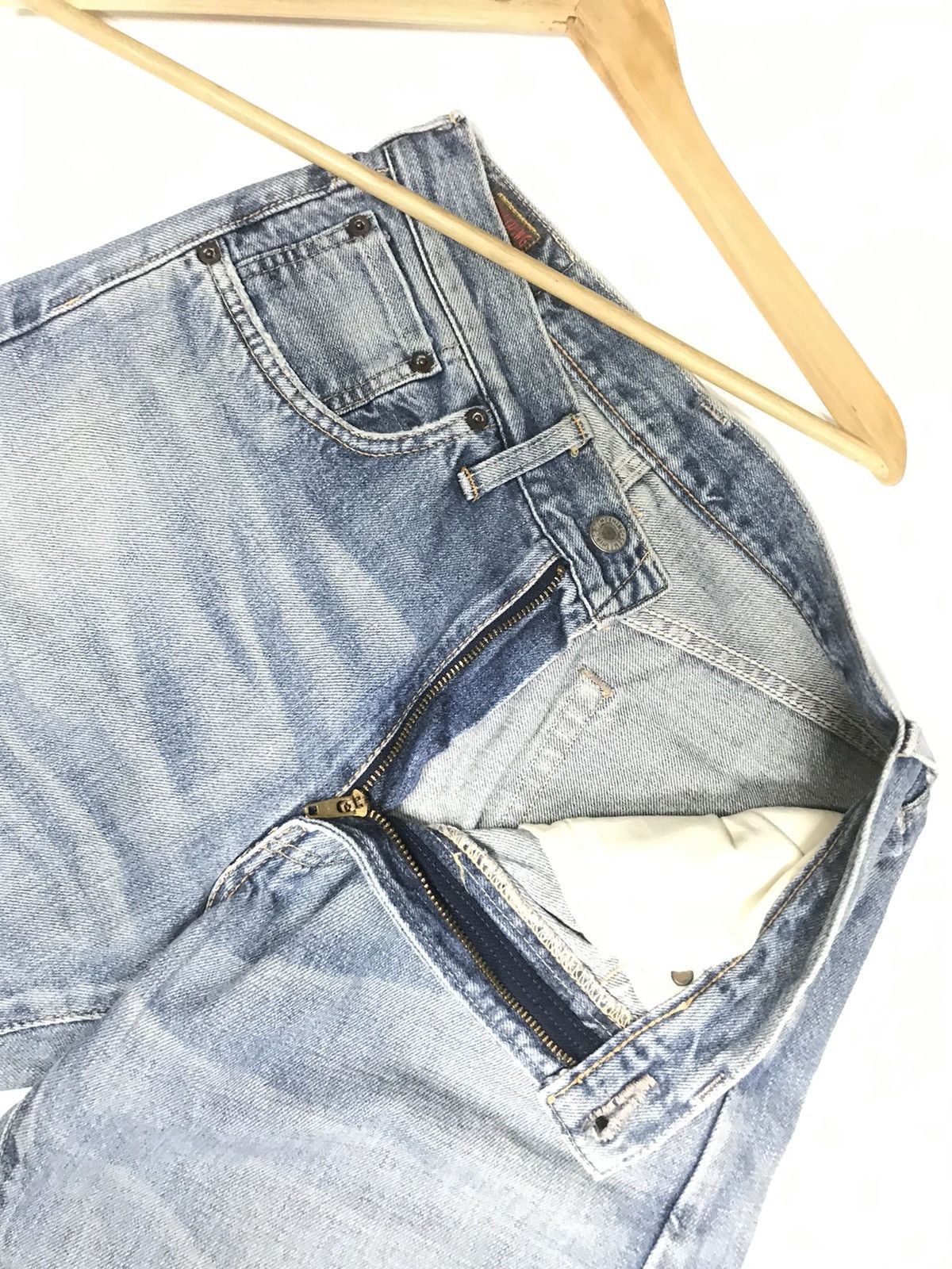 Japanese Brand × Vintage VINTAGE BAGGY SELVEDGE SOMETHING S505 BLUE WASH DISTRESSED Size US 26 / EU 42 - 6 Thumbnail