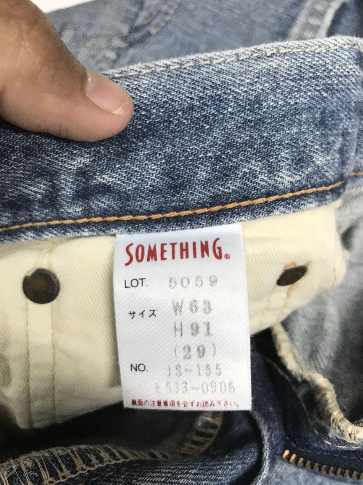 Japanese Brand × Vintage VINTAGE BAGGY SELVEDGE SOMETHING S505 BLUE WASH DISTRESSED Size US 26 / EU 42 - 7 Thumbnail