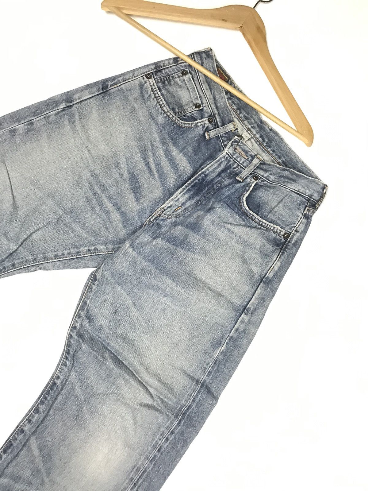 Japanese Brand × Vintage VINTAGE BAGGY SELVEDGE SOMETHING S505 BLUE WASH DISTRESSED Size US 26 / EU 42 - 5 Thumbnail