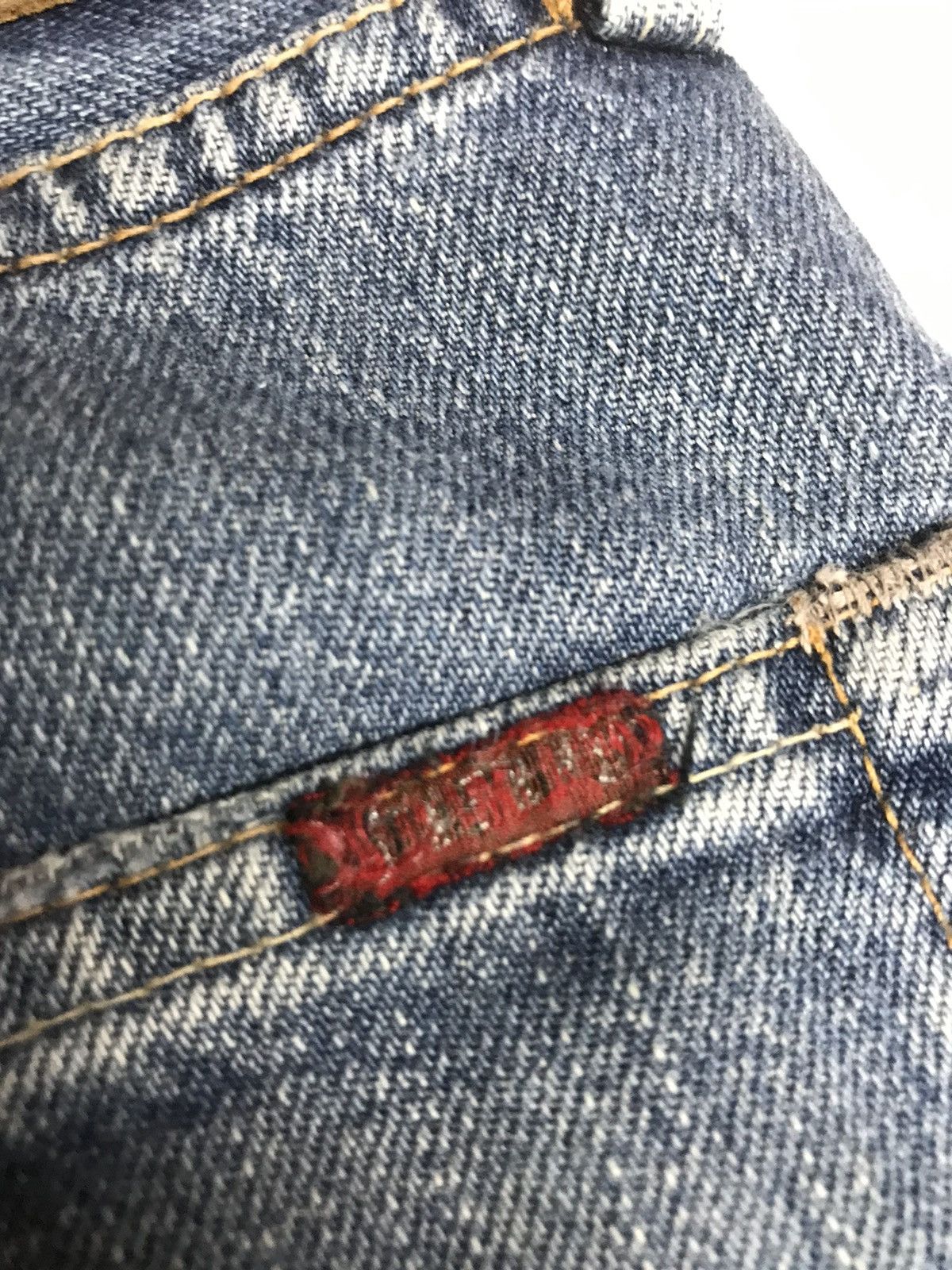 Japanese Brand × Vintage VINTAGE BAGGY SELVEDGE SOMETHING S505 BLUE WASH DISTRESSED Size US 26 / EU 42 - 13 Thumbnail