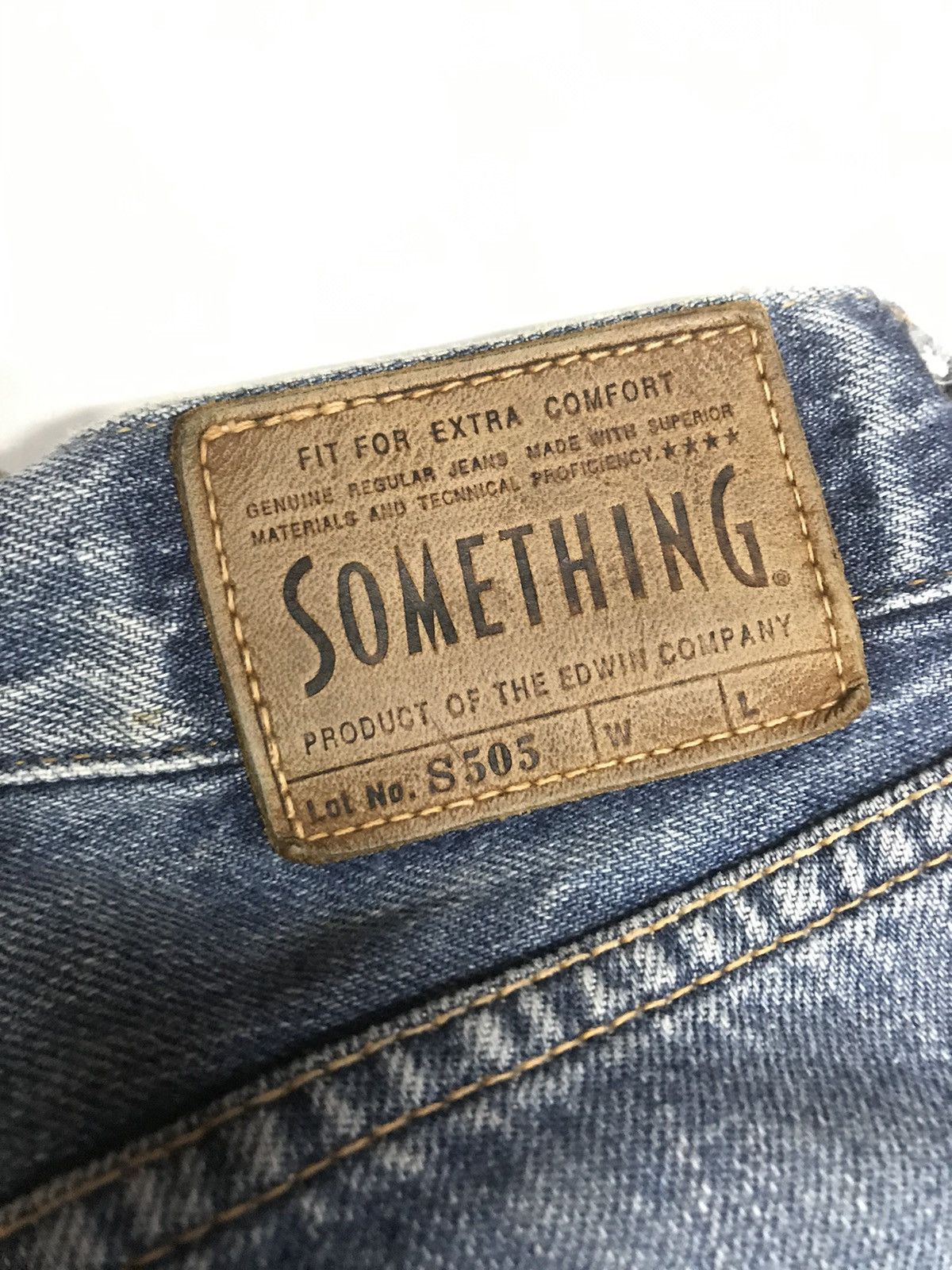 Japanese Brand × Vintage VINTAGE BAGGY SELVEDGE SOMETHING S505 BLUE WASH DISTRESSED Size US 26 / EU 42 - 12 Thumbnail