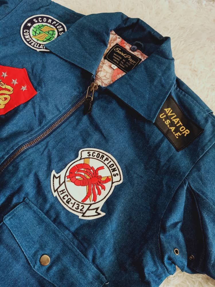 Vintage VINTAGE SAINT PIERR TOKYO DENIM BOMBER JACKET LOT OF PATCHES Size US M / EU 48-50 / 2 - 5 Thumbnail