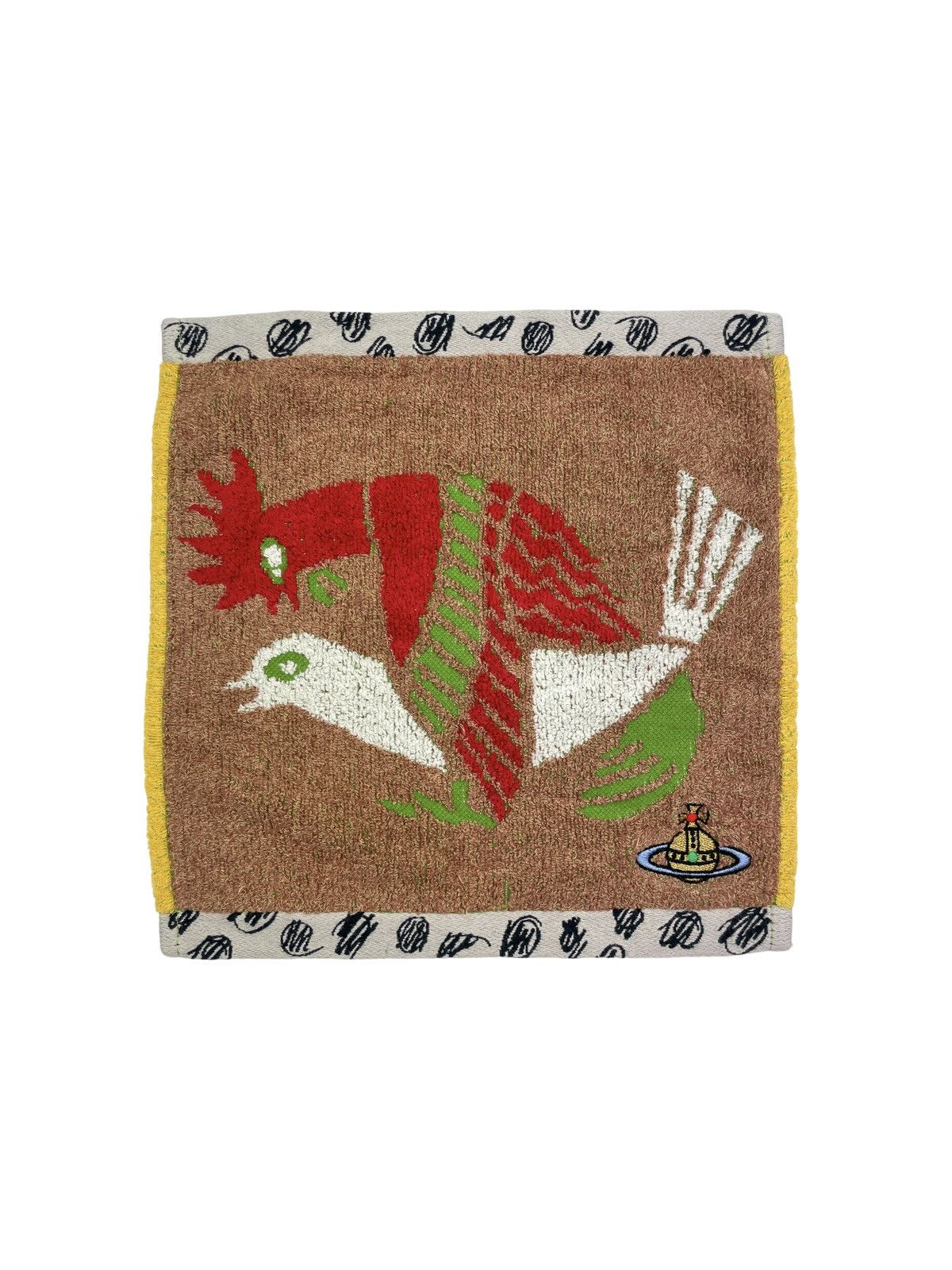 image of Vivienne Westwood Bird Orb Hand Towel in Brown, Men's