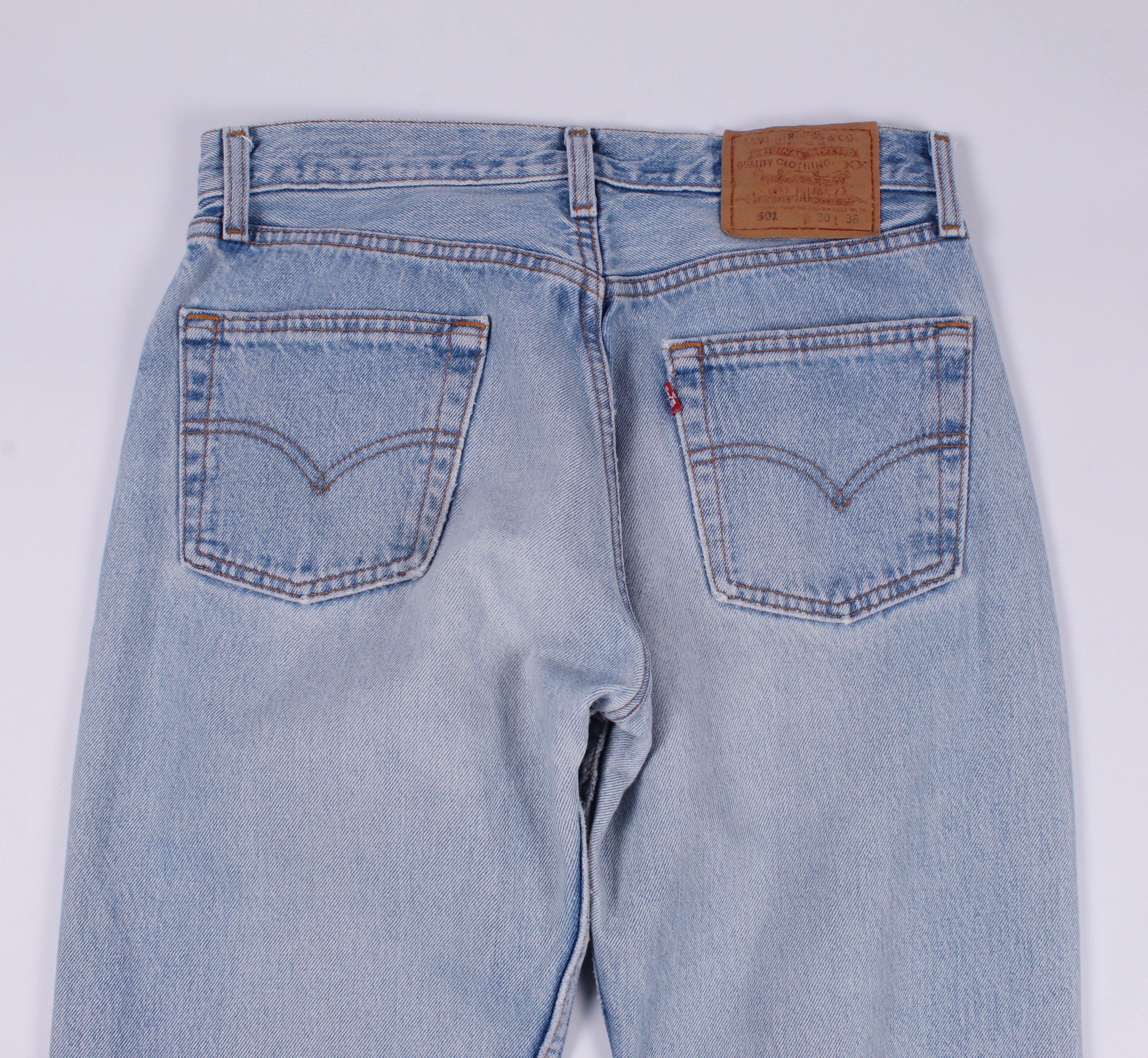 Levi's × Levi's Vintage Clothing Vintage 90's LEVI'S 501 Blue Distressed Jeans Size US 30 / EU 46 - 8 Thumbnail