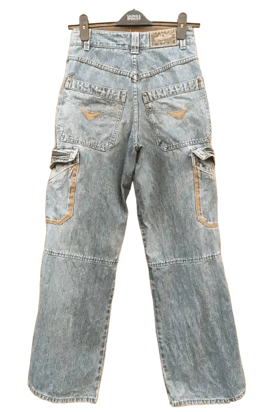 Japanese Brand ❎ Double Edge Cargo Denim Pant Size US 27 - 2 Thumbnail