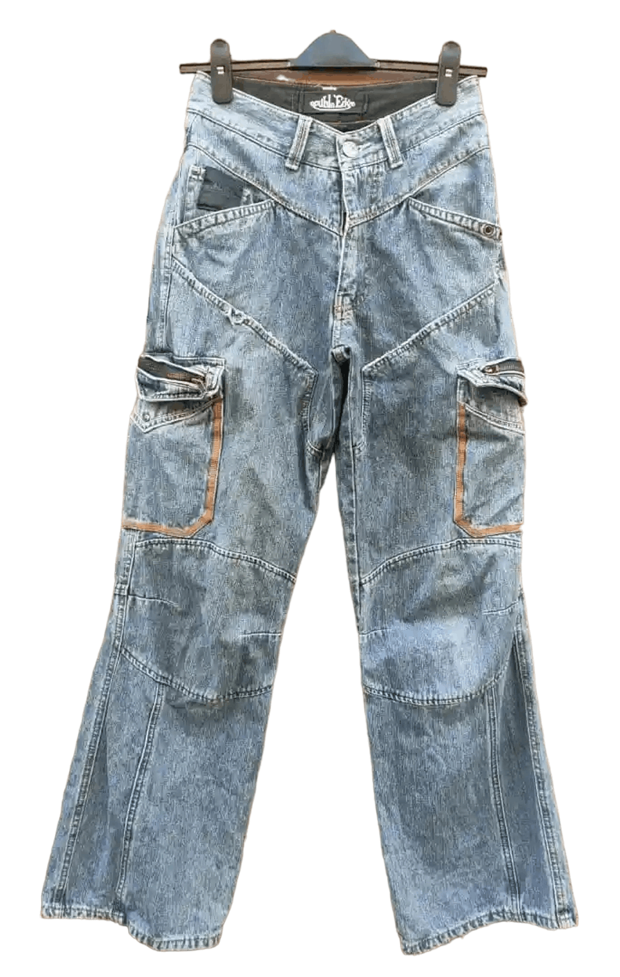 Japanese Brand ❎ Double Edge Cargo Denim Pant Size US 27 - 1 Thumbnail