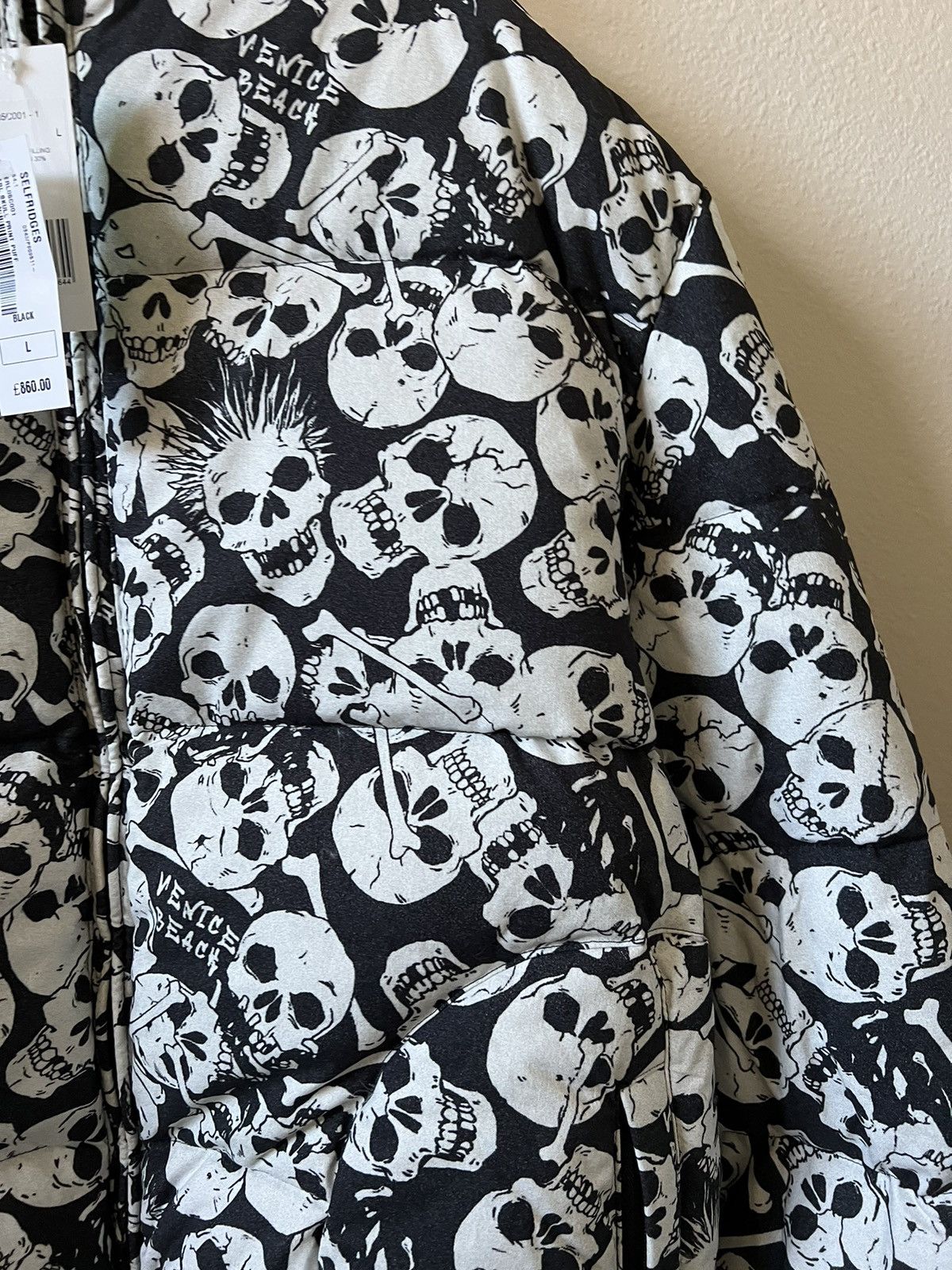 ERL ERL Black Skull Down All Over Print Puffer Jacket Size US L / EU 52-54 / 3 - 6 Thumbnail