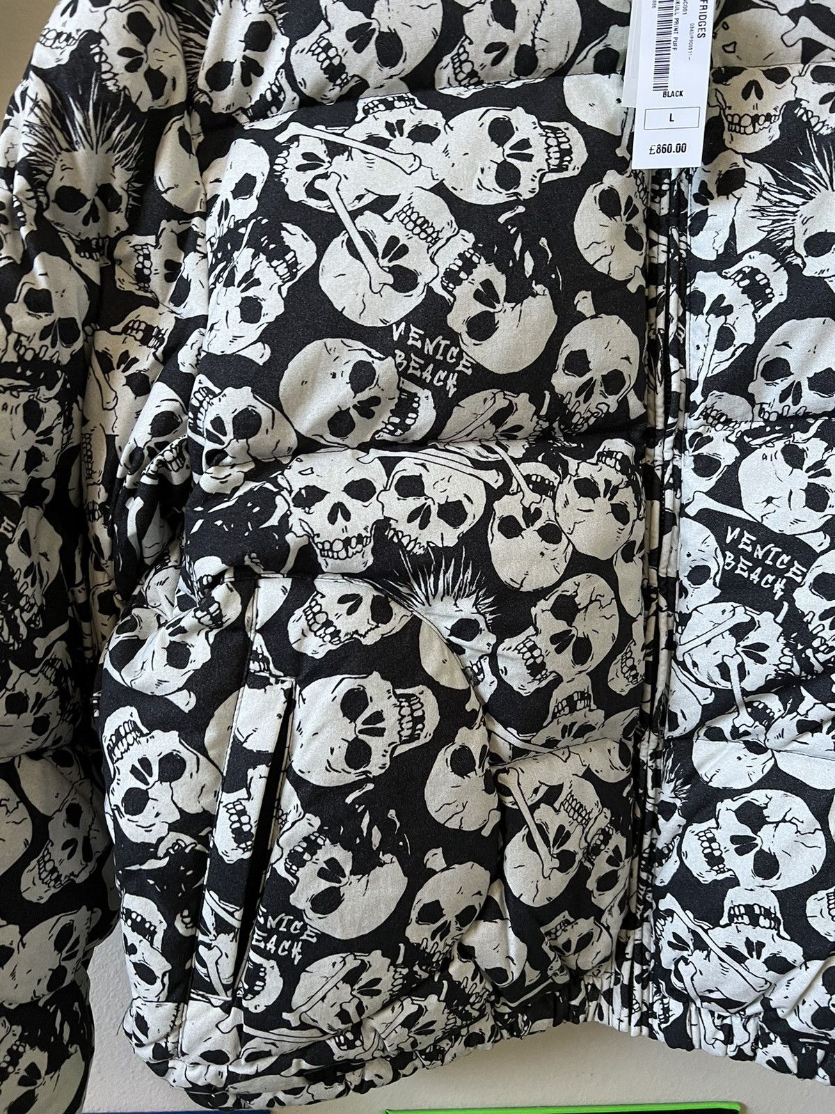 ERL ERL Black Skull Down All Over Print Puffer Jacket Size US L / EU 52-54 / 3 - 5 Thumbnail