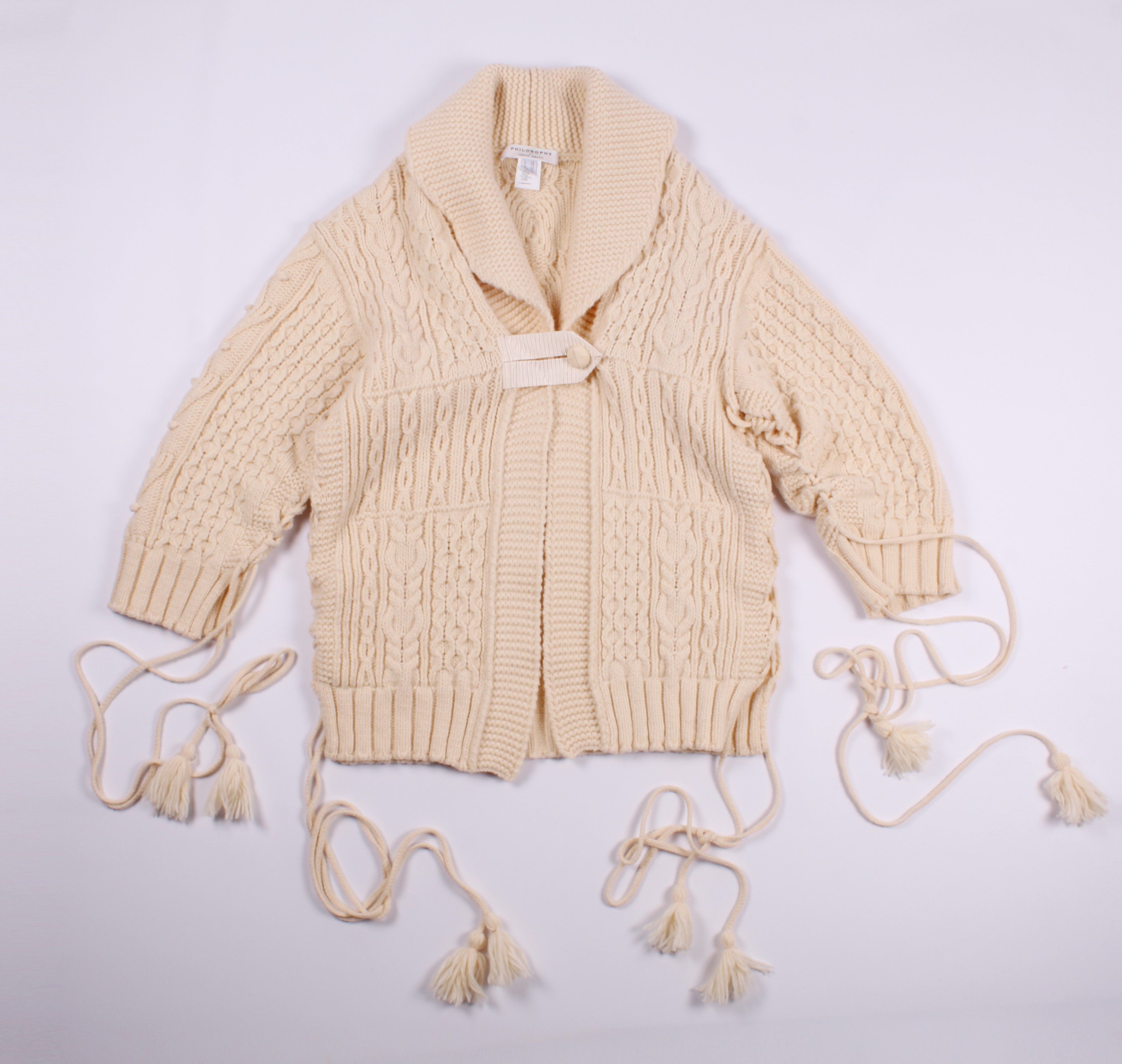 Philosophy di Lorenzo Serafini Philosophy di Lorenzo Serafini Cable Knit Wool Cardigan Size L / US 10 / IT 46 - 5 Thumbnail