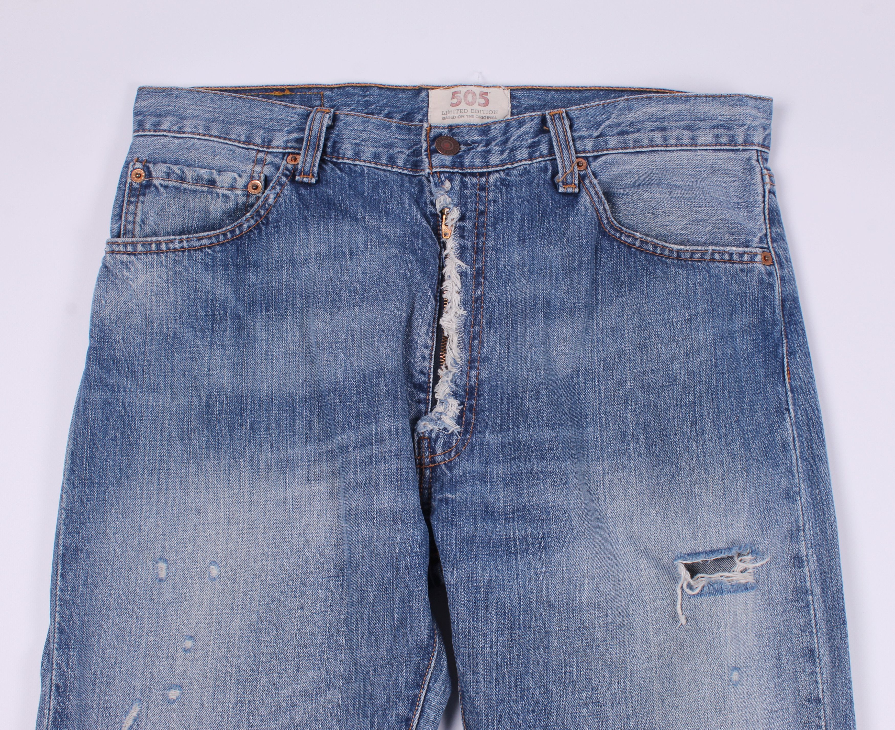 Levi's Vintage 00's LEVI'S 505 Limited Edition Distressed Jeans Size US 34 / EU 50 - 2 Thumbnail