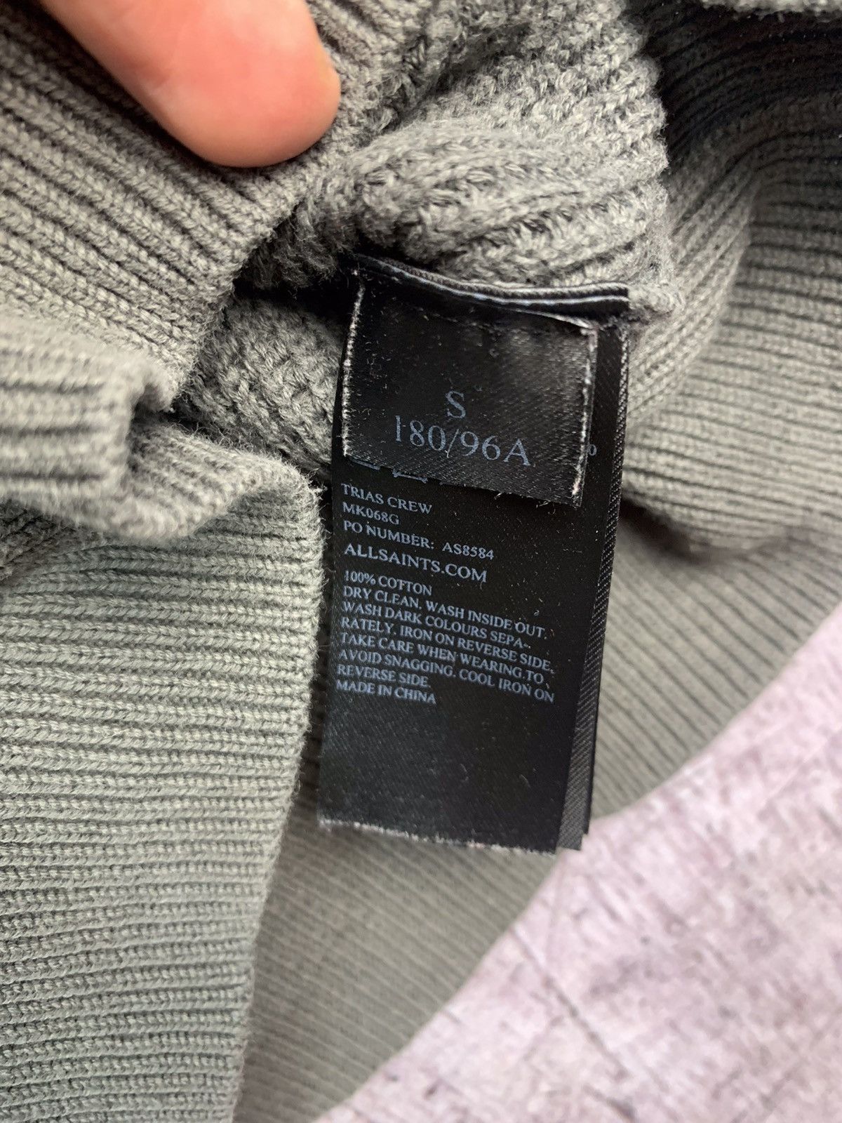 Allsaints Allsaints Trias Crew Knit Ribbed Cotton Sweater Size US S / EU 44-46 / 1 - 6 Thumbnail