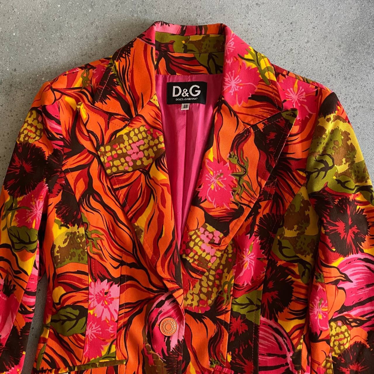 Dolce & Gabbana × Vintage D&G Dolce & Gabbana Vintage Floral Blazer Size S / US 4 / IT 40 - 3 Thumbnail