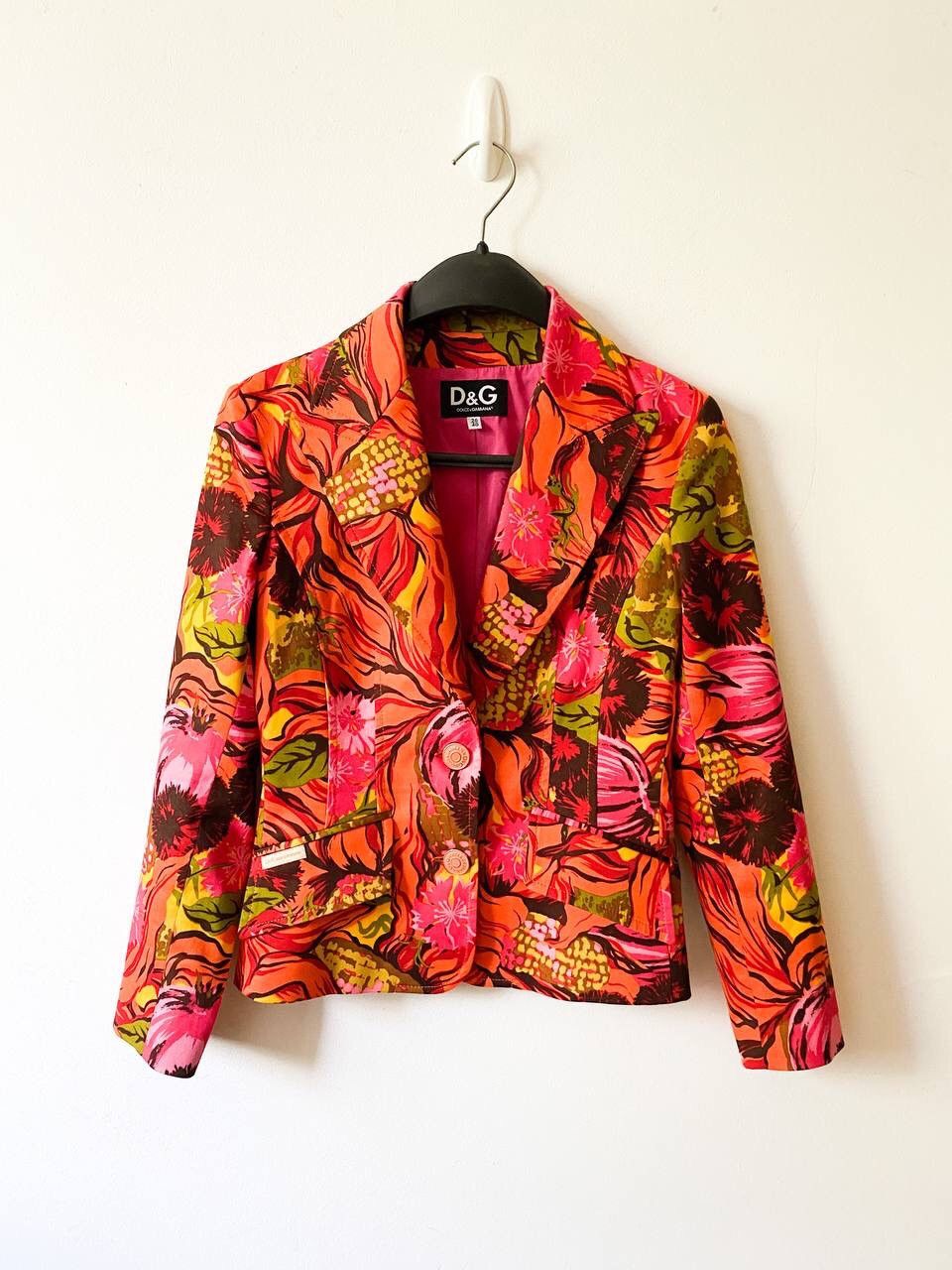 Dolce & Gabbana × Vintage D&G Dolce & Gabbana Vintage Multicolour Floral Blazer Jacket Size S / US 4 / IT 40 - 1 Thumbnail