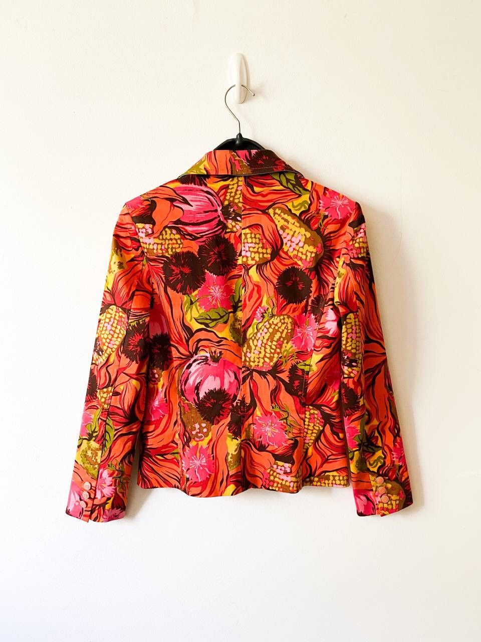 Dolce & Gabbana × Vintage D&G Dolce & Gabbana Vintage Multicolour Floral Blazer Jacket Size S / US 4 / IT 40 - 2 Thumbnail