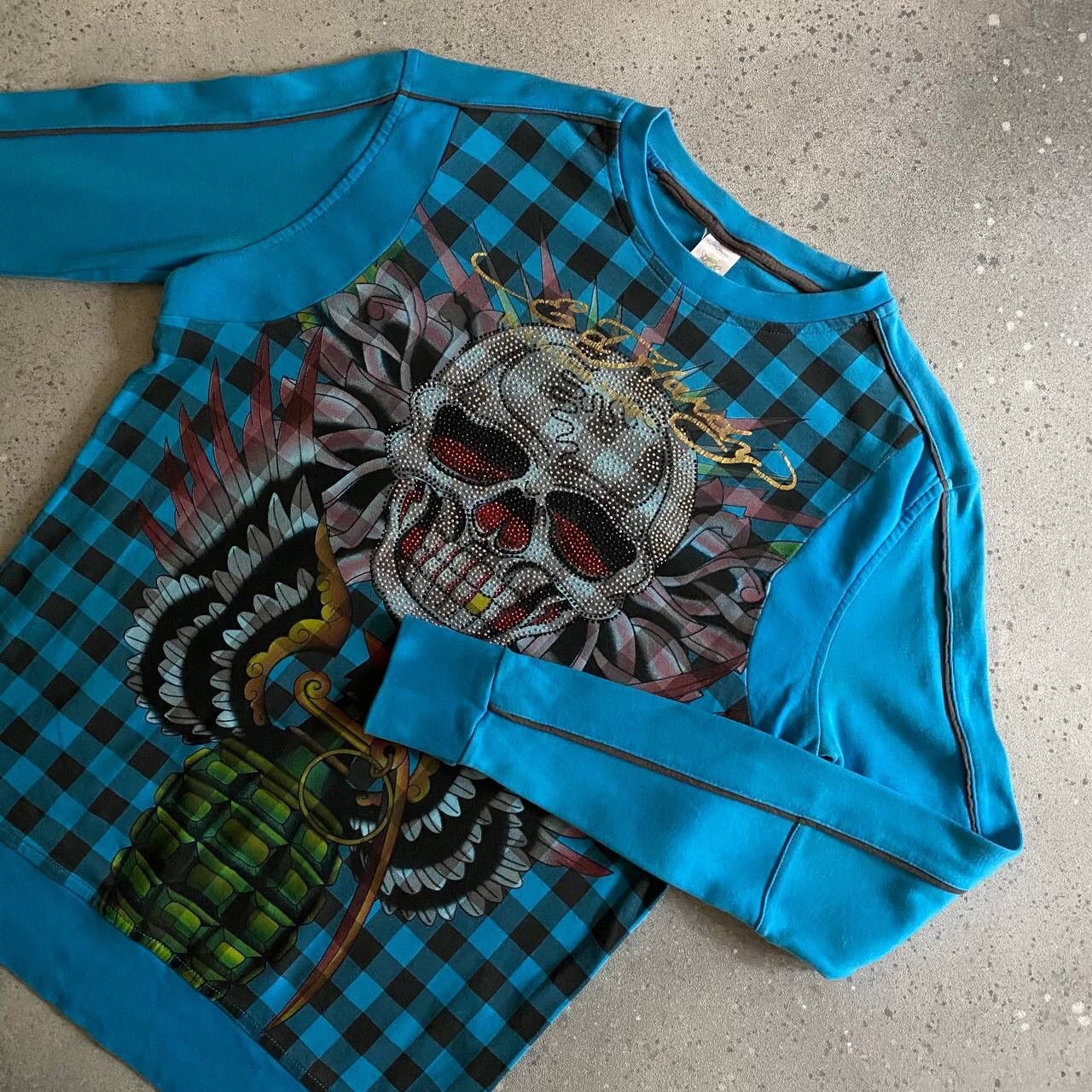 Christian Audigier × Ed Hardy Y2K Ed Hardy by Christian Audigier Rhinestones Sweatshirt Size M / US 6-8 / IT 42-44 - 1 Thumbnail