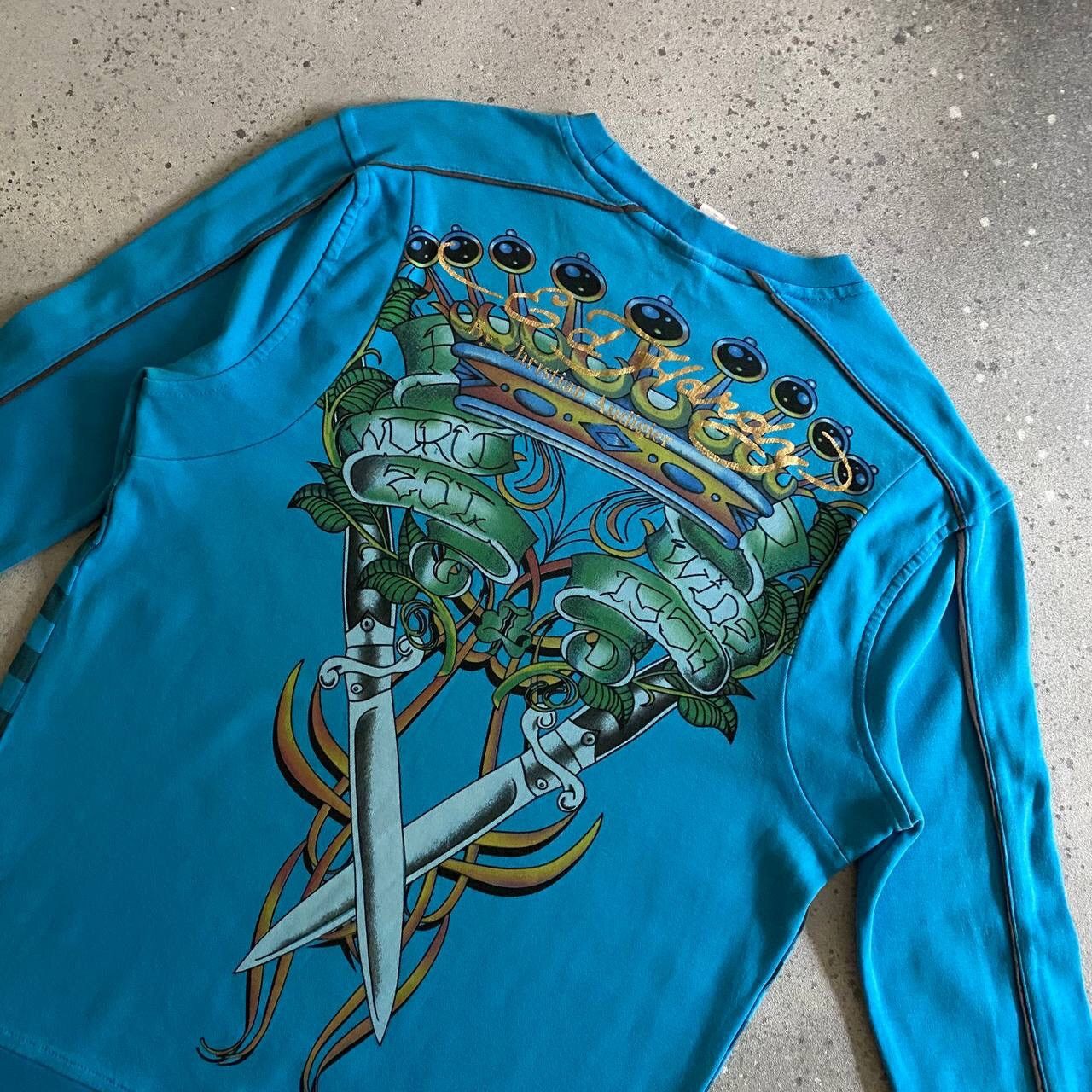 Christian Audigier × Ed Hardy Y2K Ed Hardy by Christian Audigier Rhinestones Sweatshirt Size M / US 6-8 / IT 42-44 - 2 Thumbnail