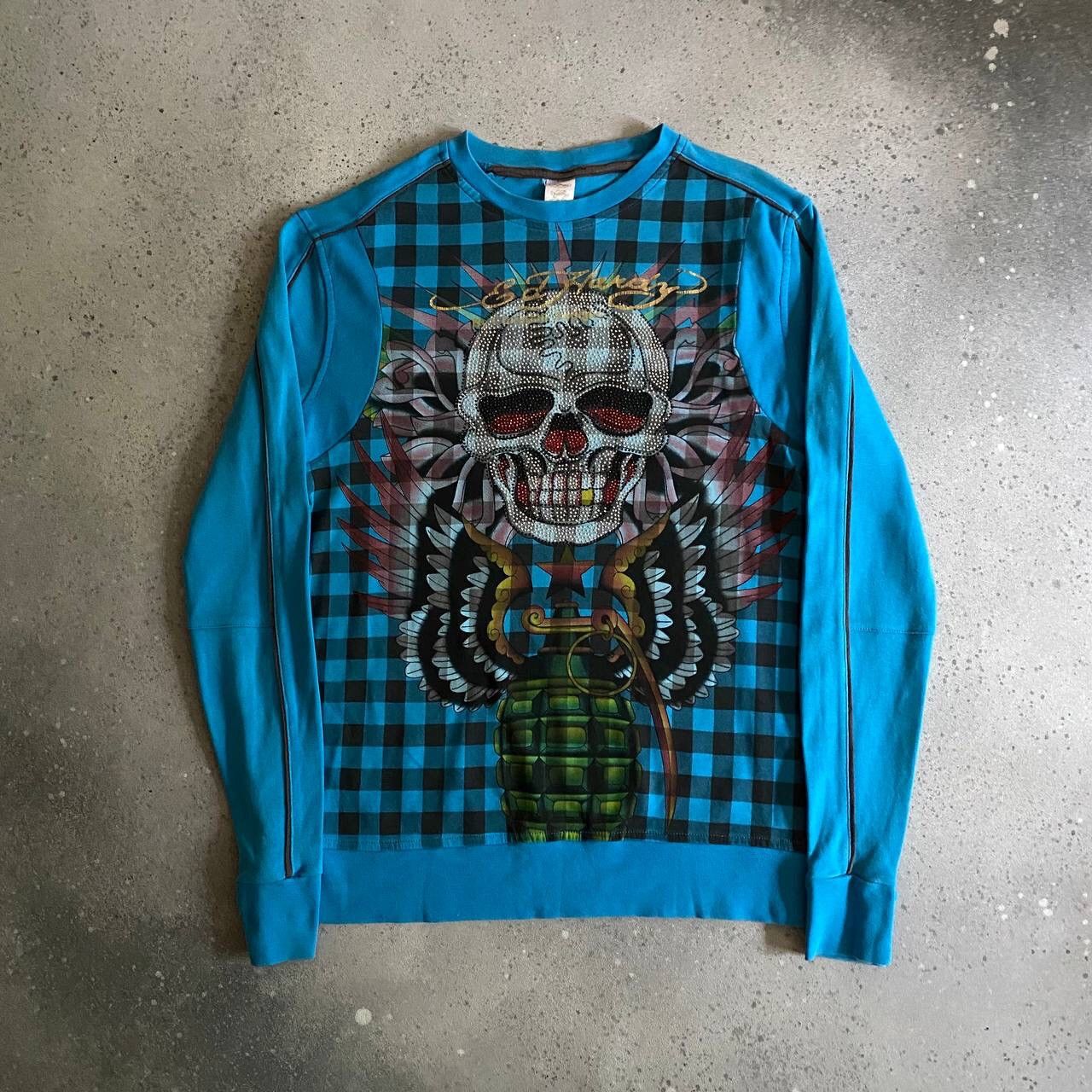 Christian Audigier × Ed Hardy Y2K Ed Hardy by Christian Audigier Rhinestones Sweatshirt Size M / US 6-8 / IT 42-44 - 3 Thumbnail