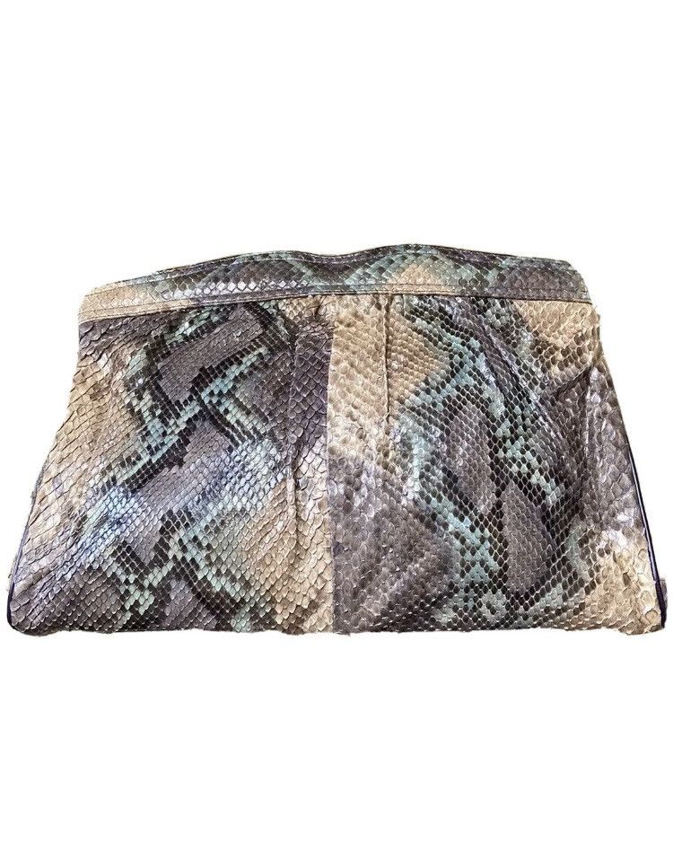 Bags By Supreme Vintage Python Leather Clutch Handbag
