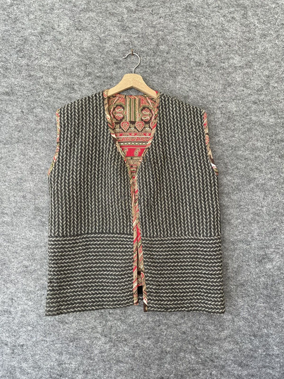 image of Vintage Japanese Traditional Vest in Mix, Men's (Size Large)
